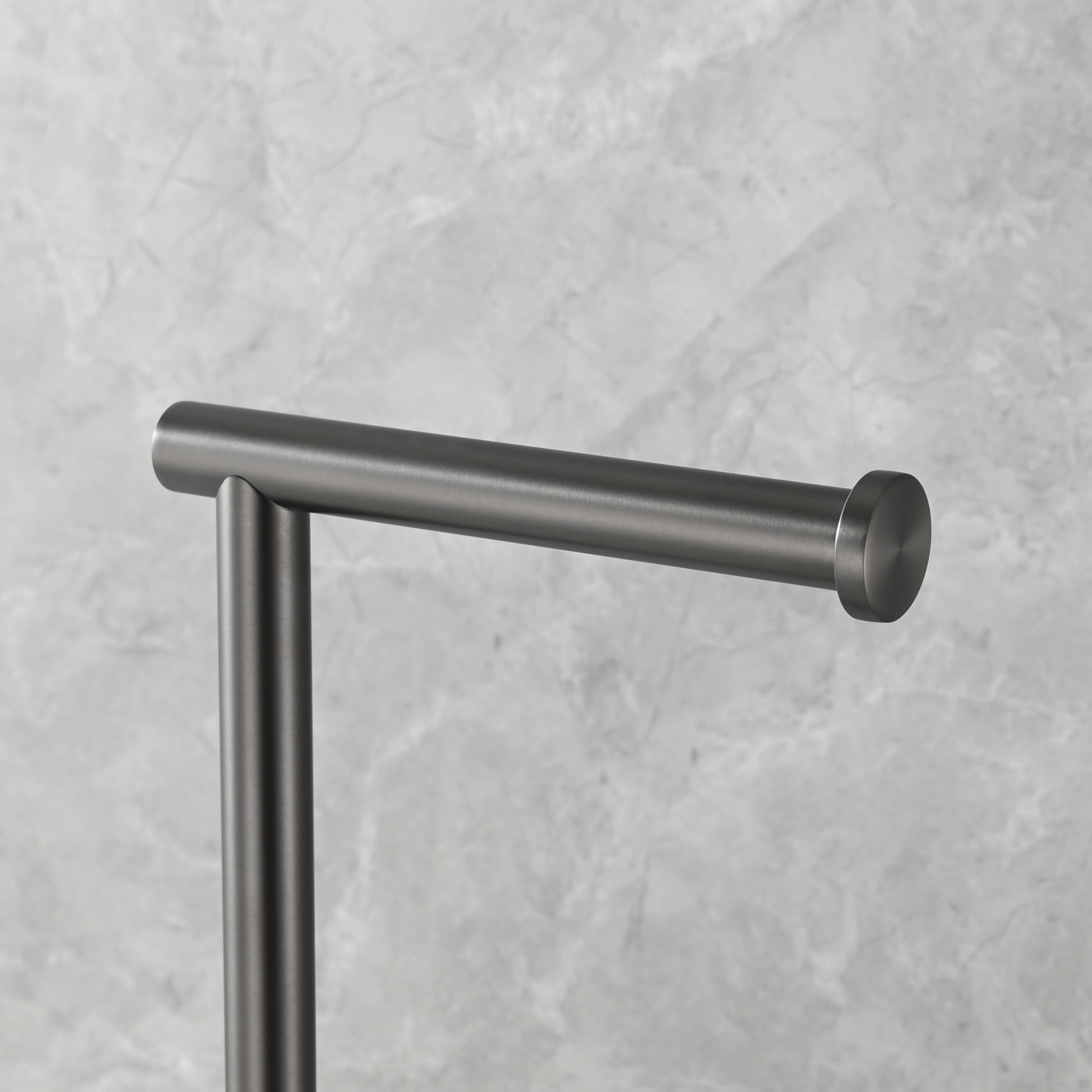 Tecmolog Stainless Steel Free Standing Paper Towel Holder,Black Bathroom Roll Holder with Non-Slip Mat,SBH265B
