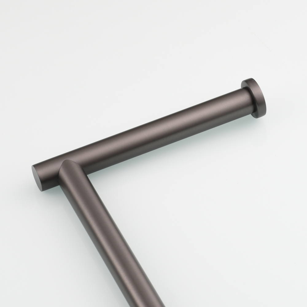 Tecmolog Stainless Steel Free Standing Paper Towel Holder,Black Bathroom Roll Holder with Non-Slip Mat,SBH265B