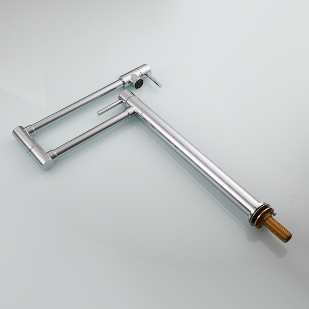 Tecmolog Brass Folding Faucet Single Cold Kitchen Tap with Double Joint Swing Arms