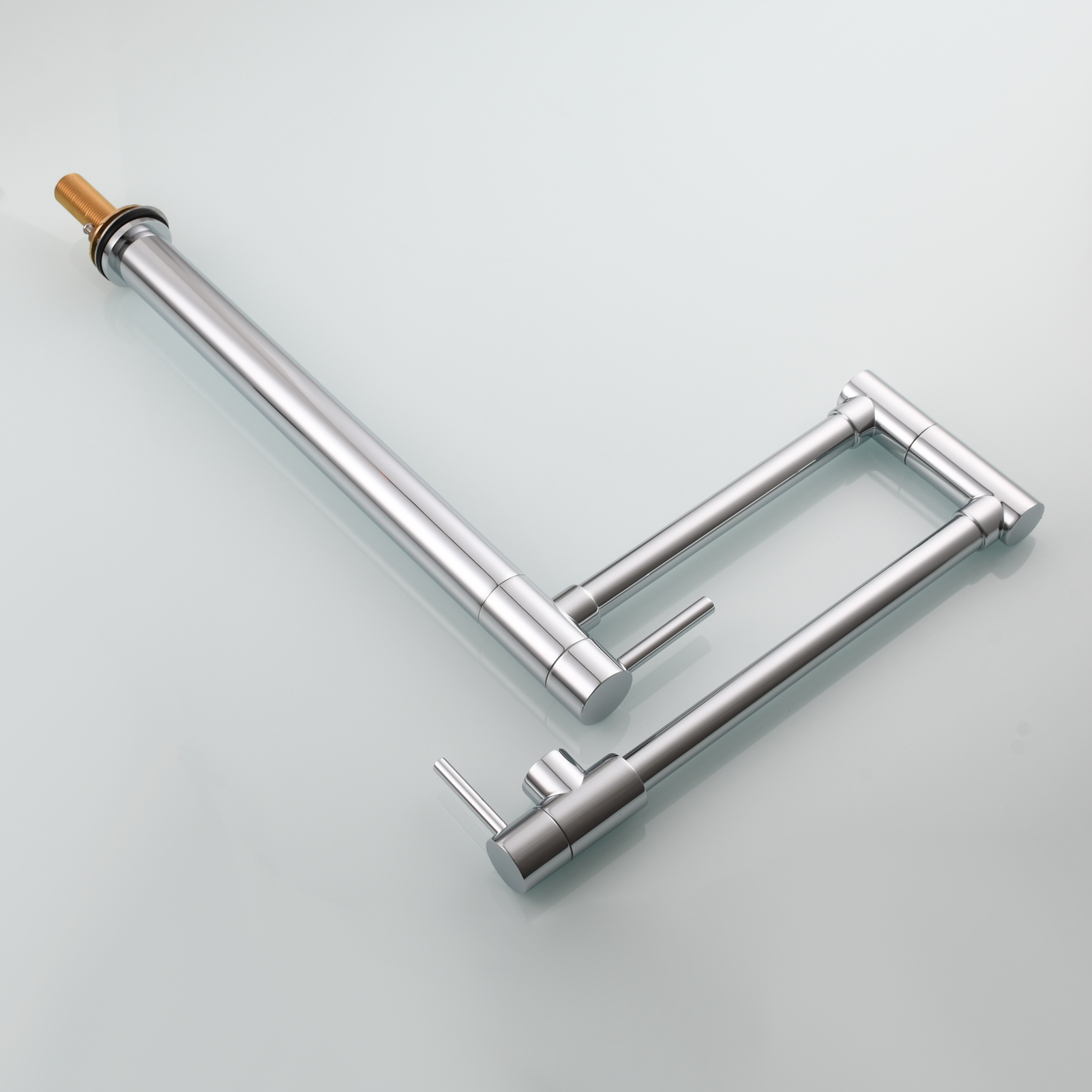 Tecmolog Brass Folding Faucet Single Cold Kitchen Tap with Double Joint Swing Arms