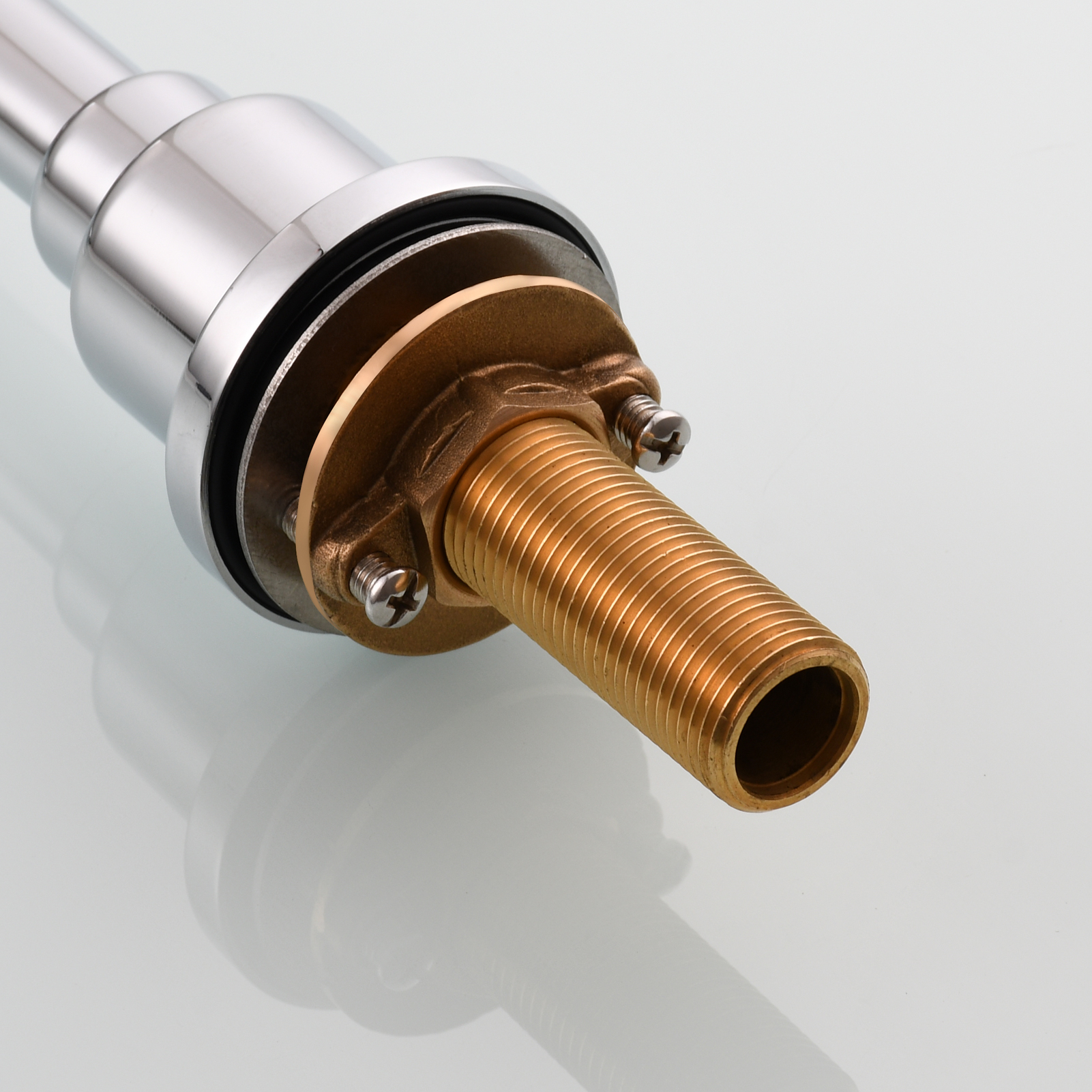 Tecmolog Brass Folding Deck Mount Pot Faucets Over Stove,Single Cold Kitchen Tap with Double Joint Swing Arms