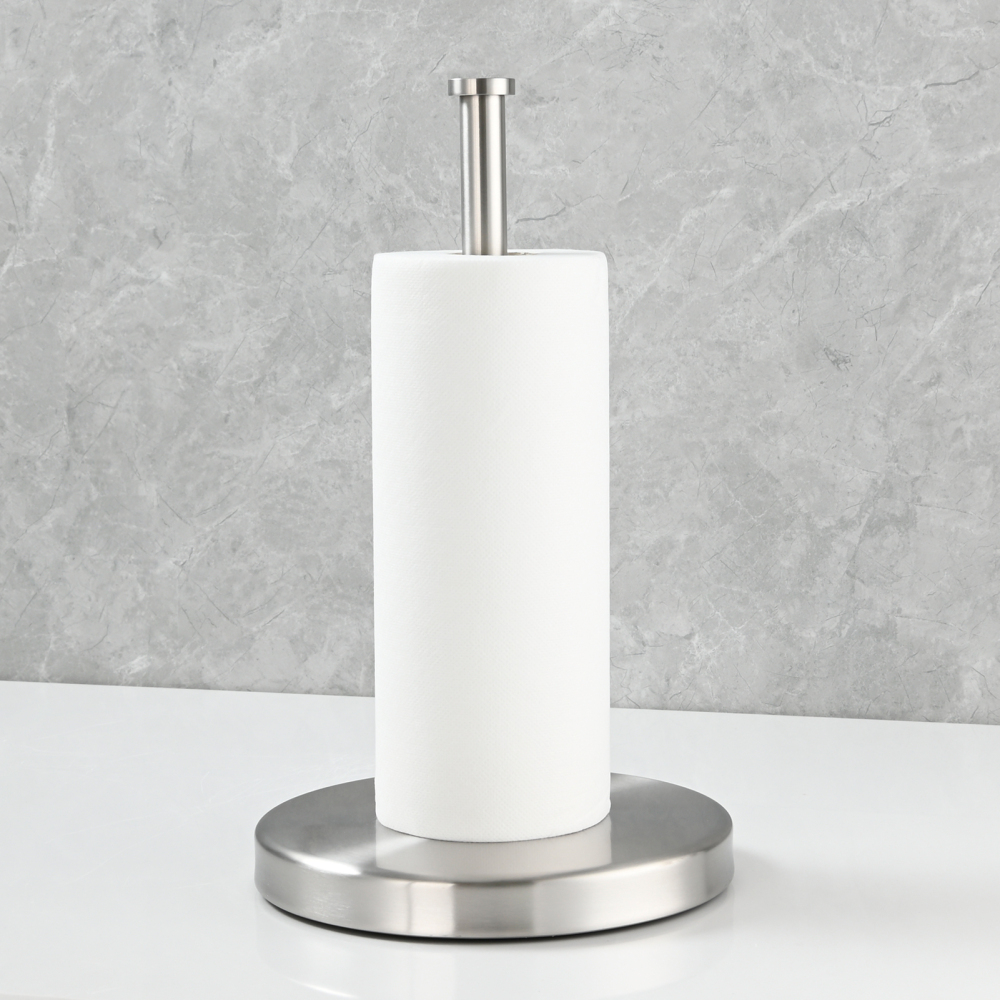 Tecmolog Stainless Steel Freestanding Paper Towel Holder for Kitchen Countertop