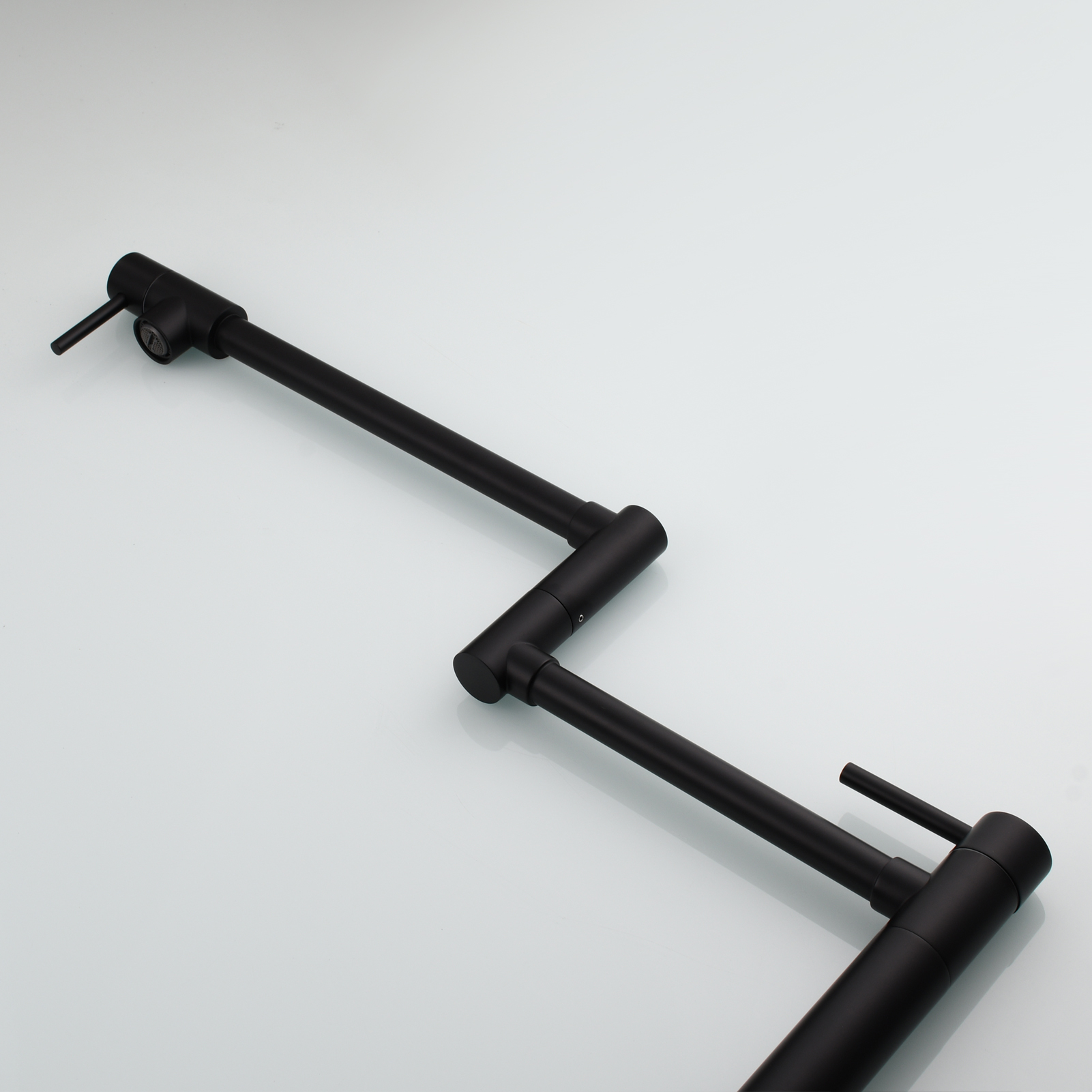 Tecmolog Brass Folding Faucet Single Cold Kitchen Tap with Double Joint Swing Arms