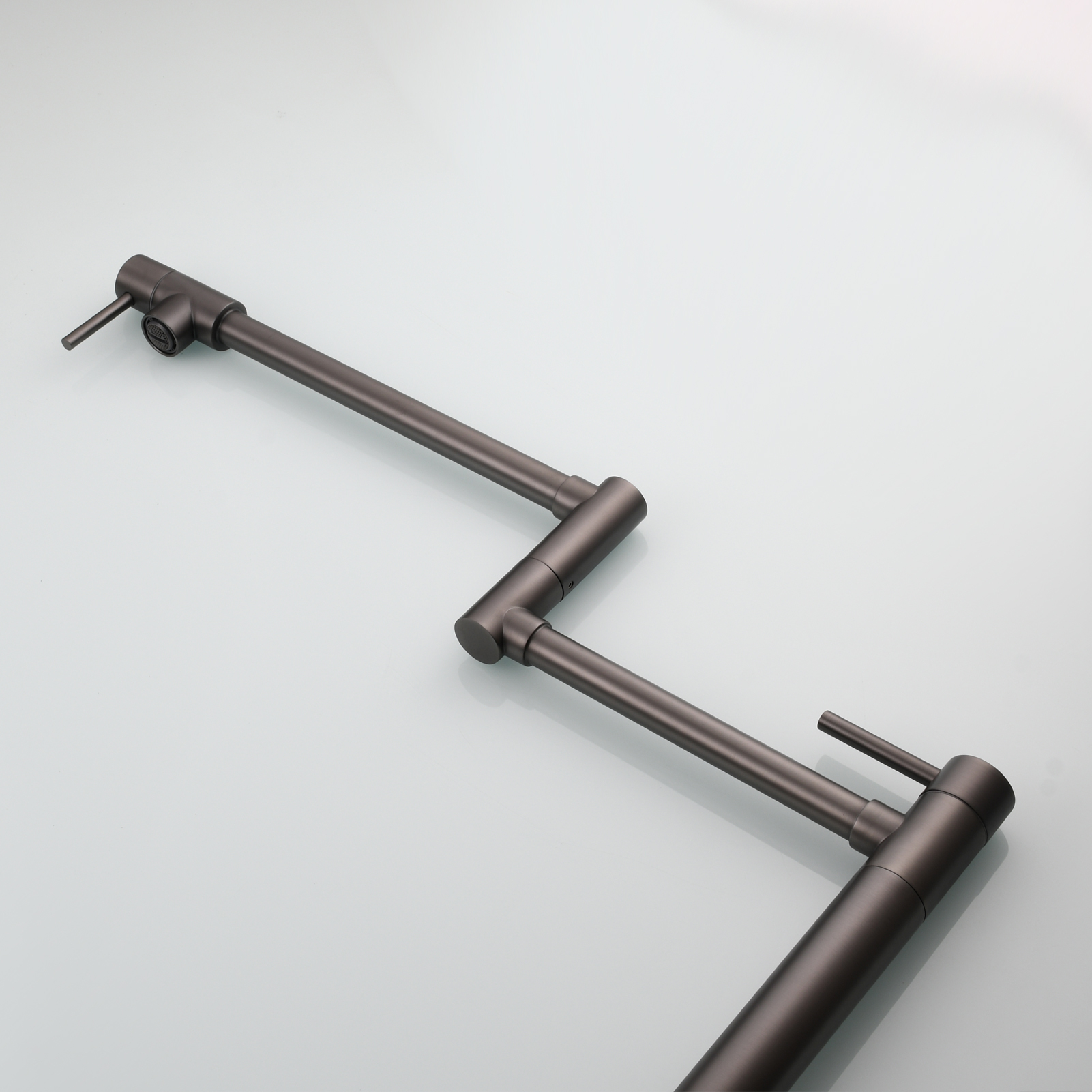 Tecmolog Brass Folding Faucet Single Cold Kitchen Tap with Double Joint Swing Arms