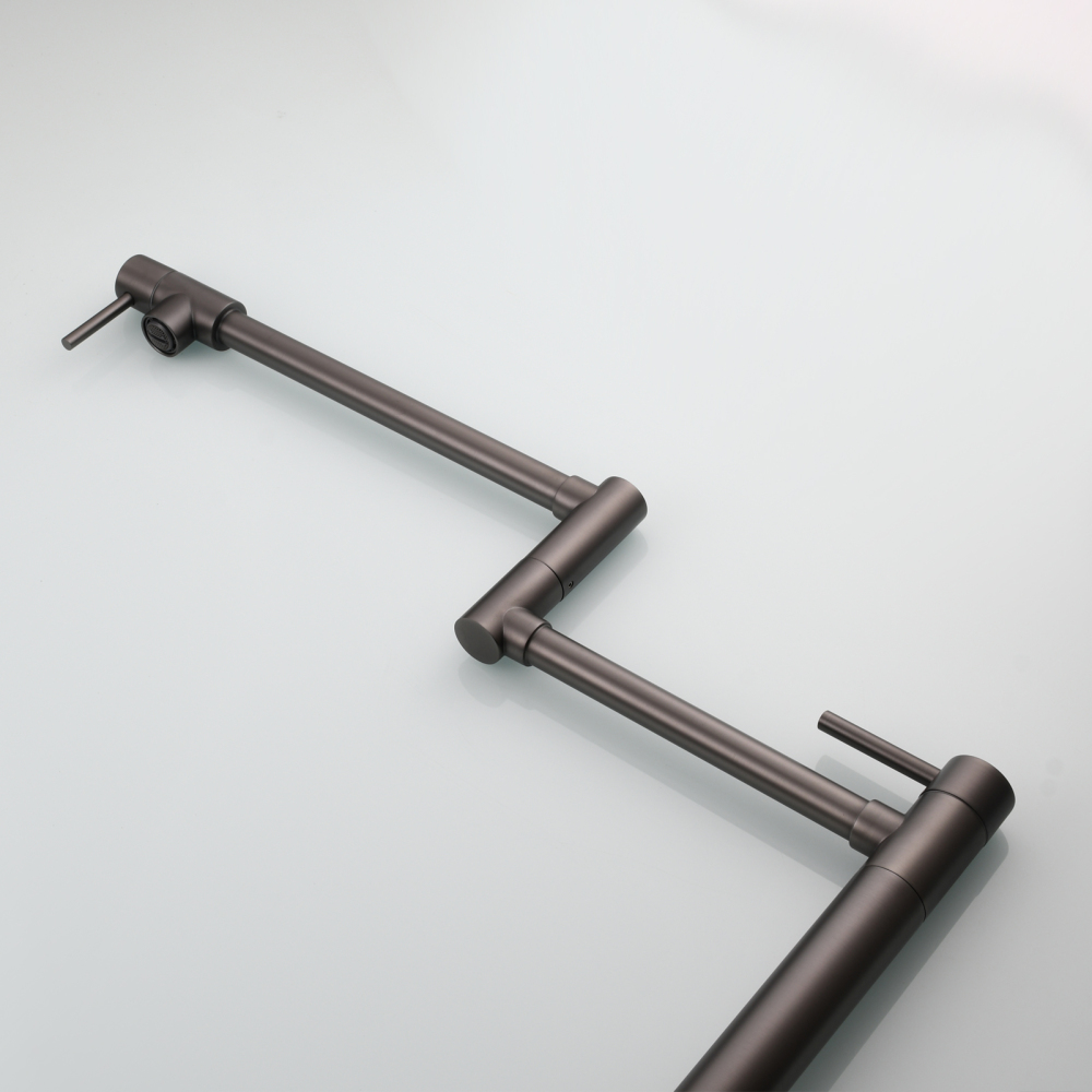 Tecmolog Brass Folding Faucet Single Cold Kitchen Tap with Double Joint Swing Arms