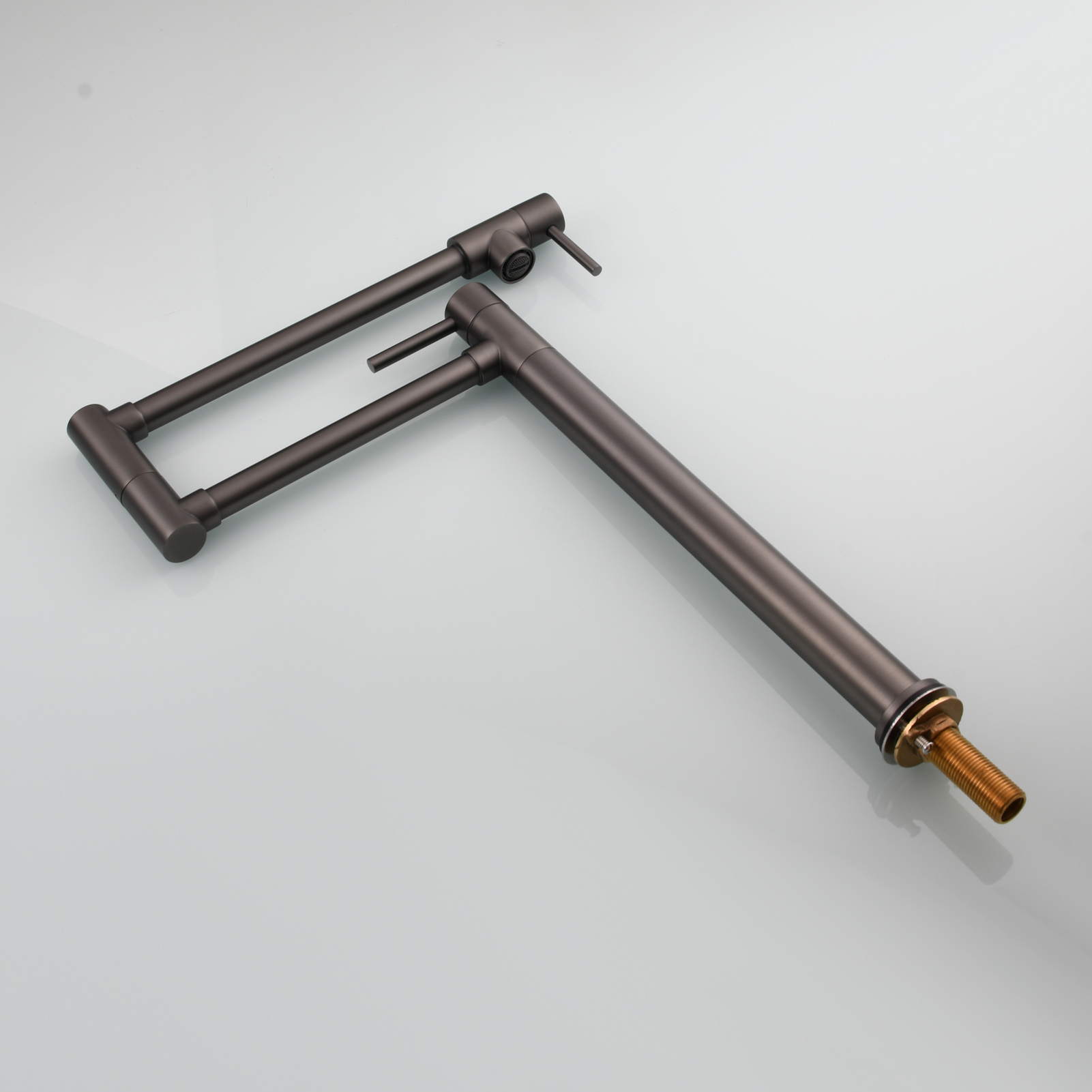 Tecmolog Brass Folding Faucet Single Cold Kitchen Tap with Double Joint Swing Arms