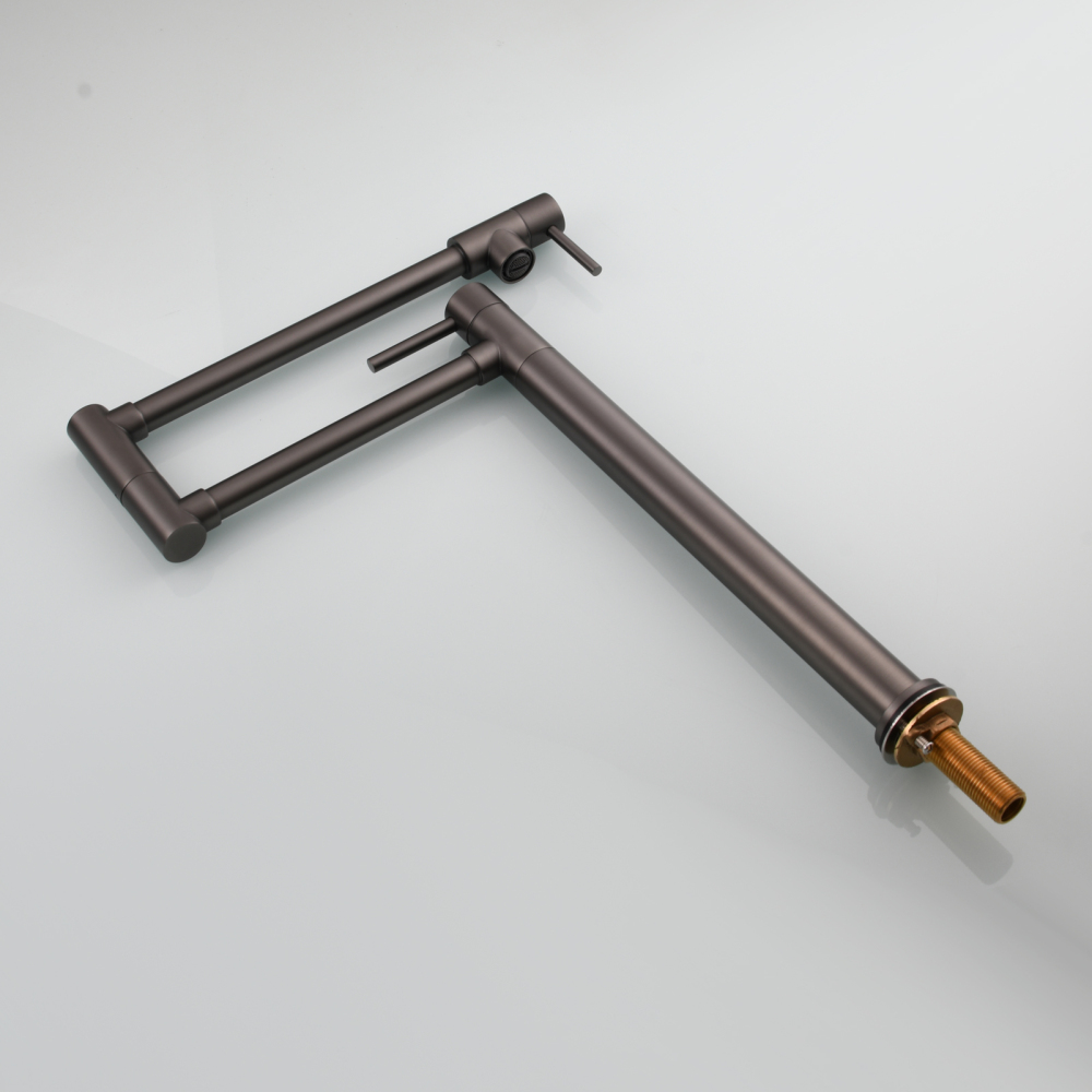 Tecmolog Brass Folding Faucet Single Cold Kitchen Tap with Double Joint Swing Arms