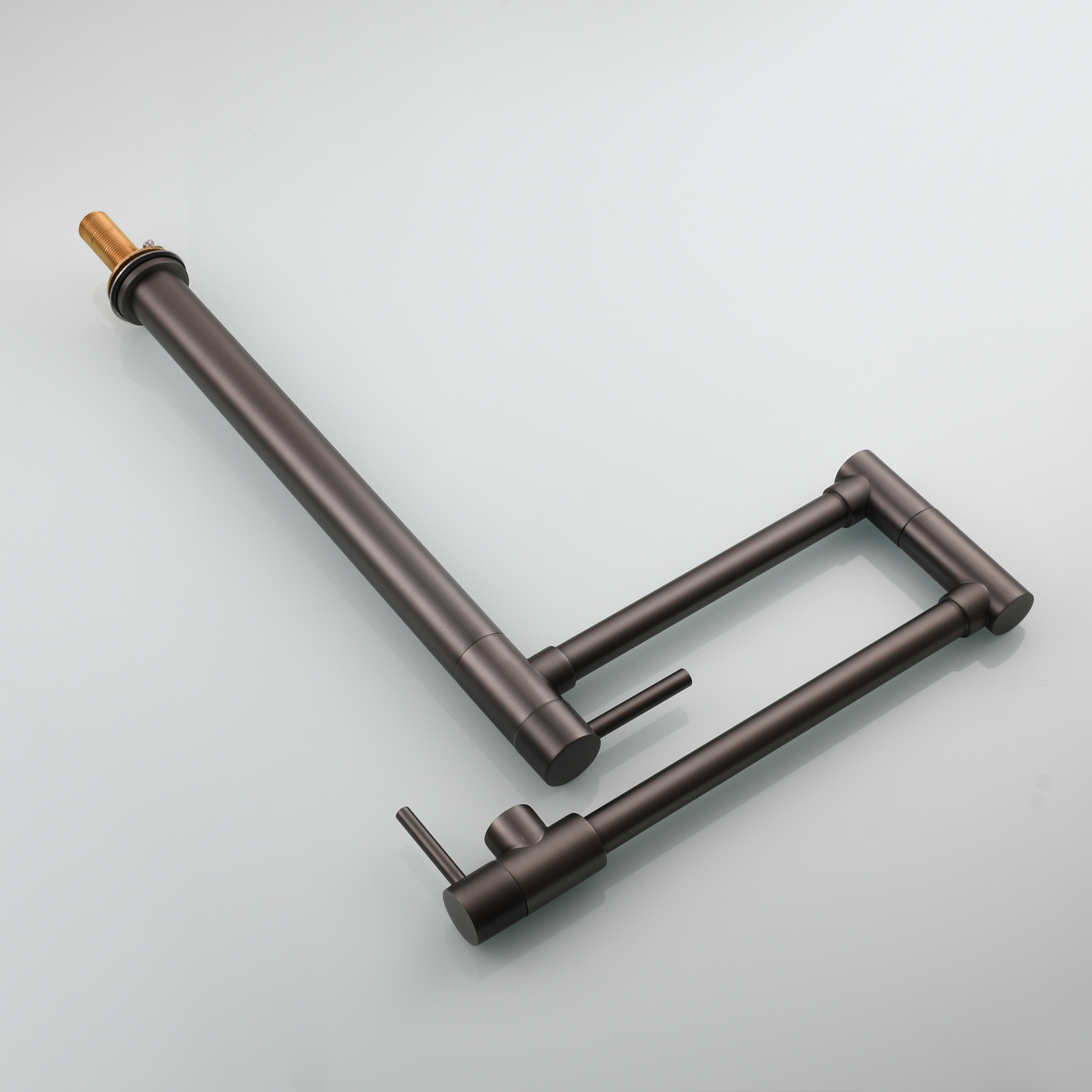 Tecmolog Brass Folding Faucet Single Cold Kitchen Tap with Double Joint Swing Arms