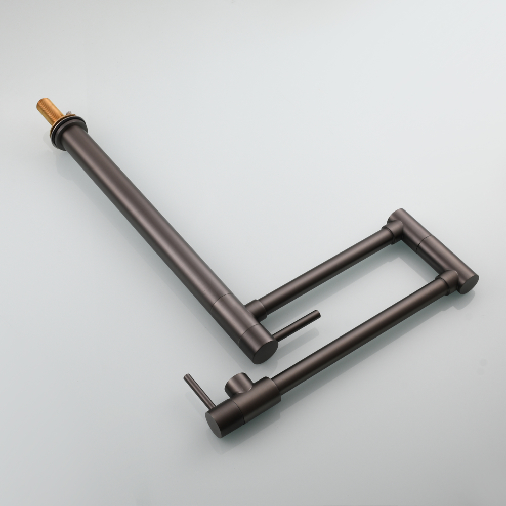 Tecmolog Brass Folding Faucet Single Cold Kitchen Tap with Double Joint Swing Arms