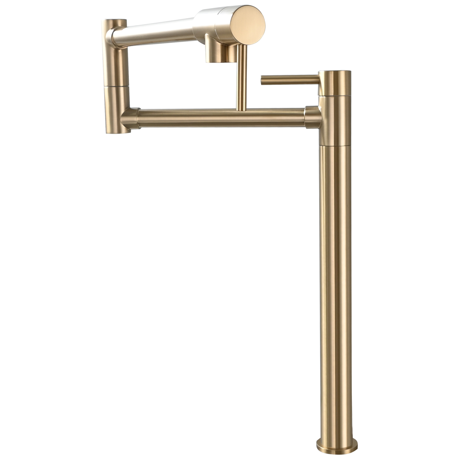 Tecmolog Brass Folding Faucet Single Cold Kitchen Tap with Double Joint Swing Arms