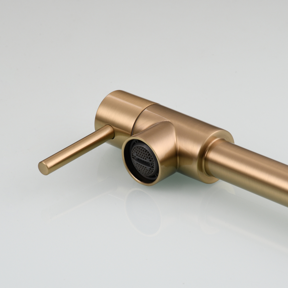 Tecmolog Brass Folding Faucet Single Cold Kitchen Tap with Double Joint Swing Arms