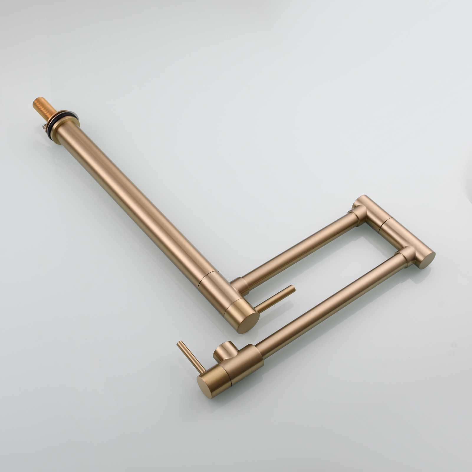 Tecmolog Brass Folding Faucet Single Cold Kitchen Tap with Double Joint Swing Arms