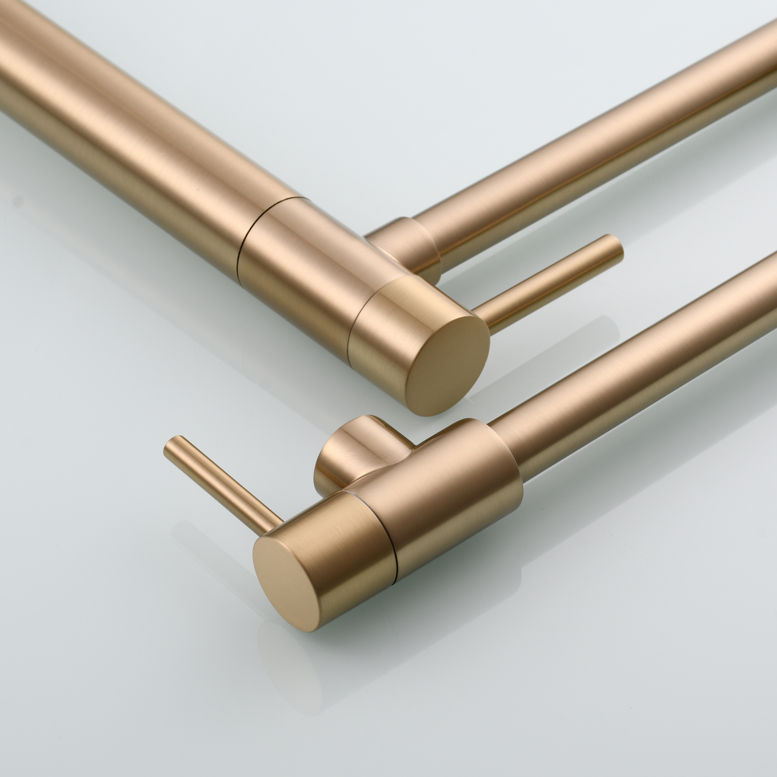 Tecmolog Brass Folding Faucet Single Cold Kitchen Tap with Double Joint Swing Arms