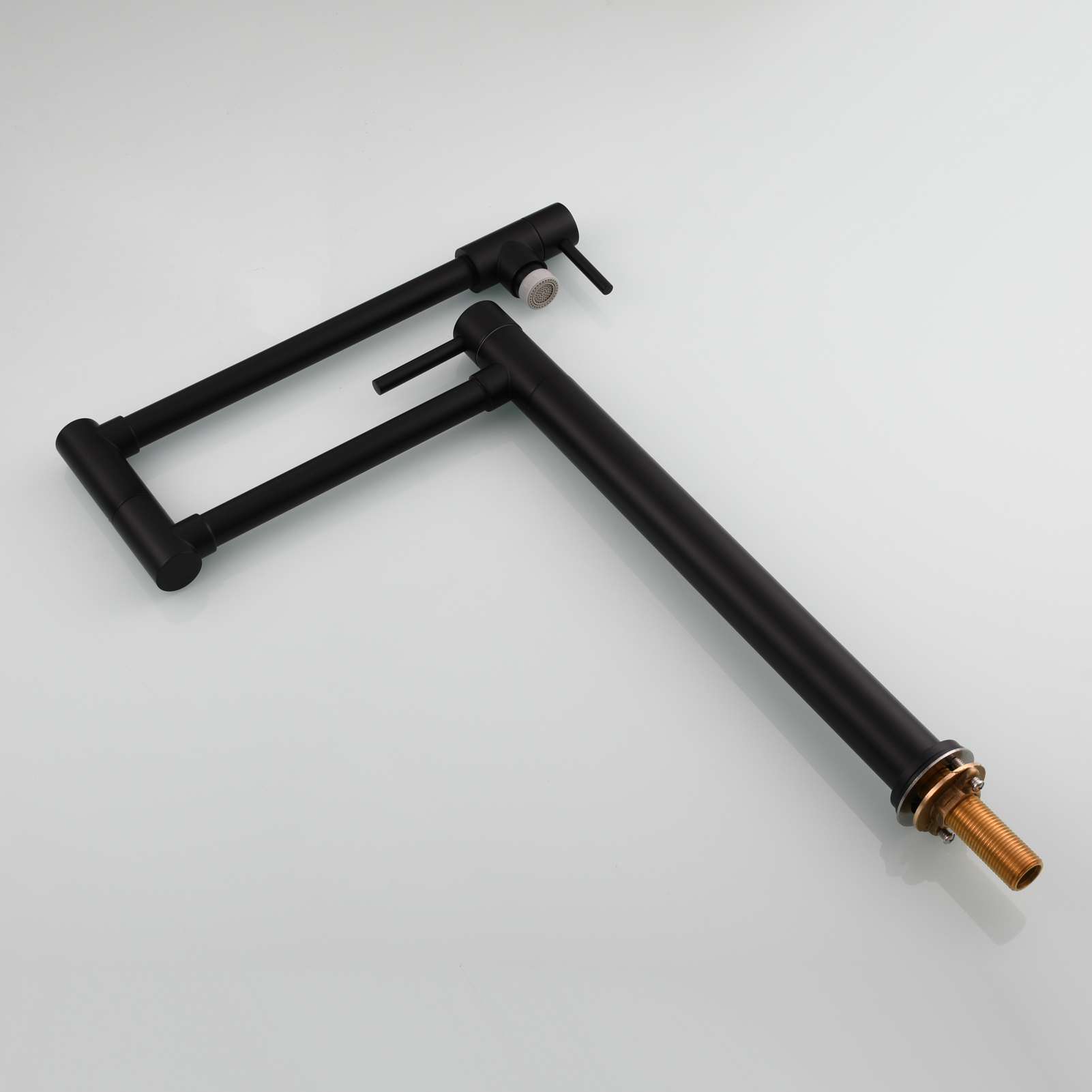 Tecmolog Brass Folding Faucet Single Cold Kitchen Tap with Double Joint Swing Arms