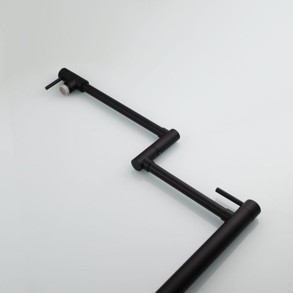 Tecmolog Brass Folding Faucet Single Cold Kitchen Tap with Double Joint Swing Arms