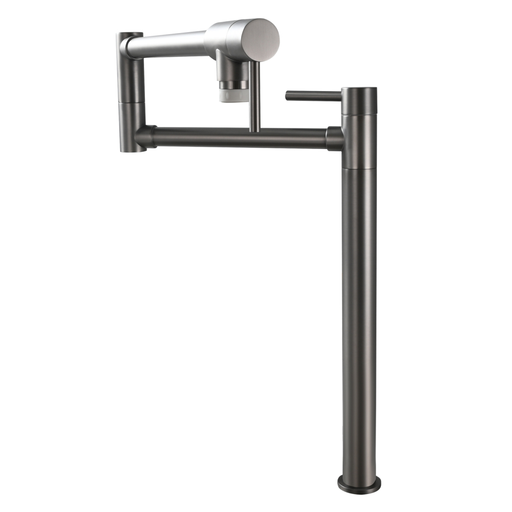 Tecmolog Brass Folding Faucet Single Cold Kitchen Tap with Double Joint Swing Arms