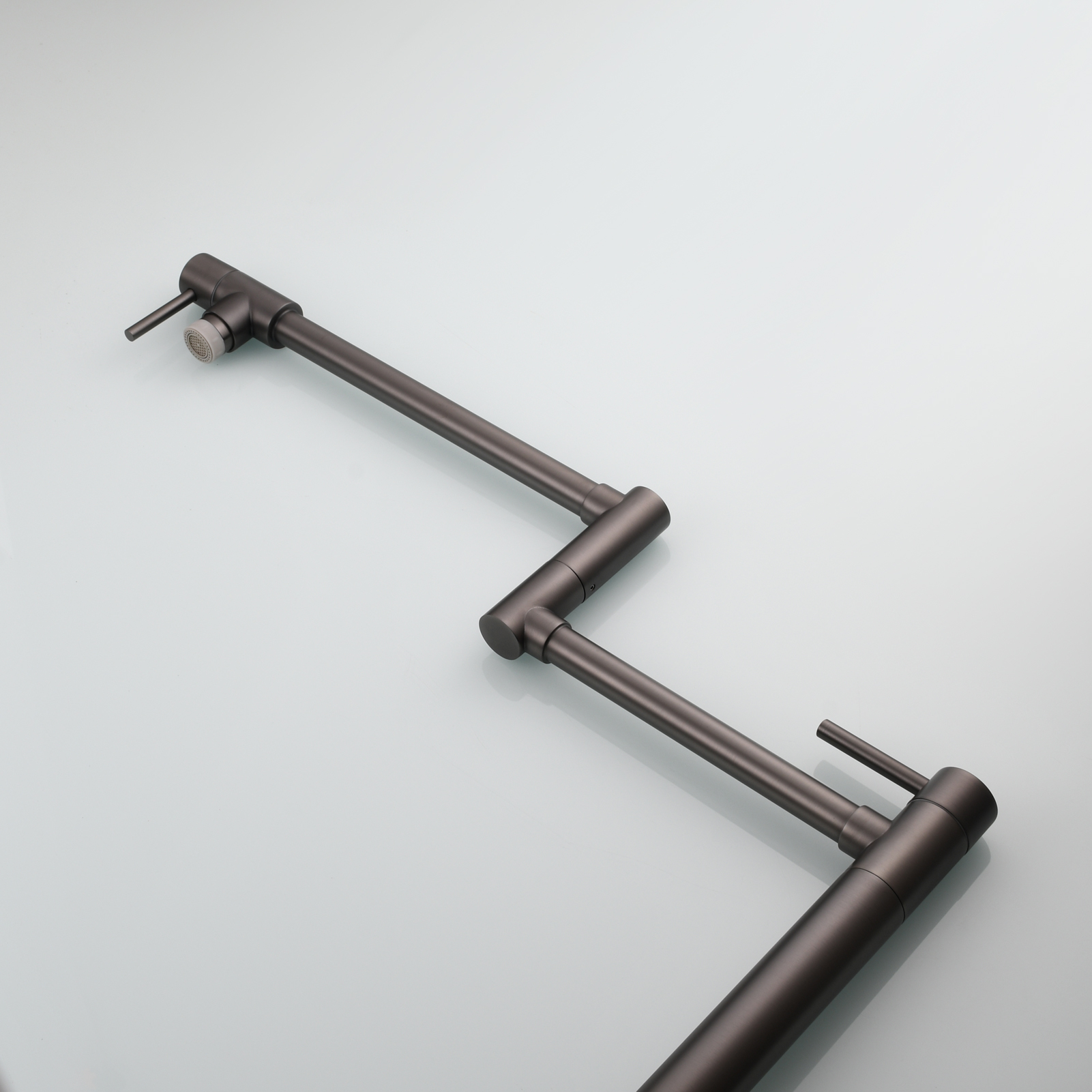 Tecmolog Brass Folding Faucet Single Cold Kitchen Tap with Double Joint Swing Arms