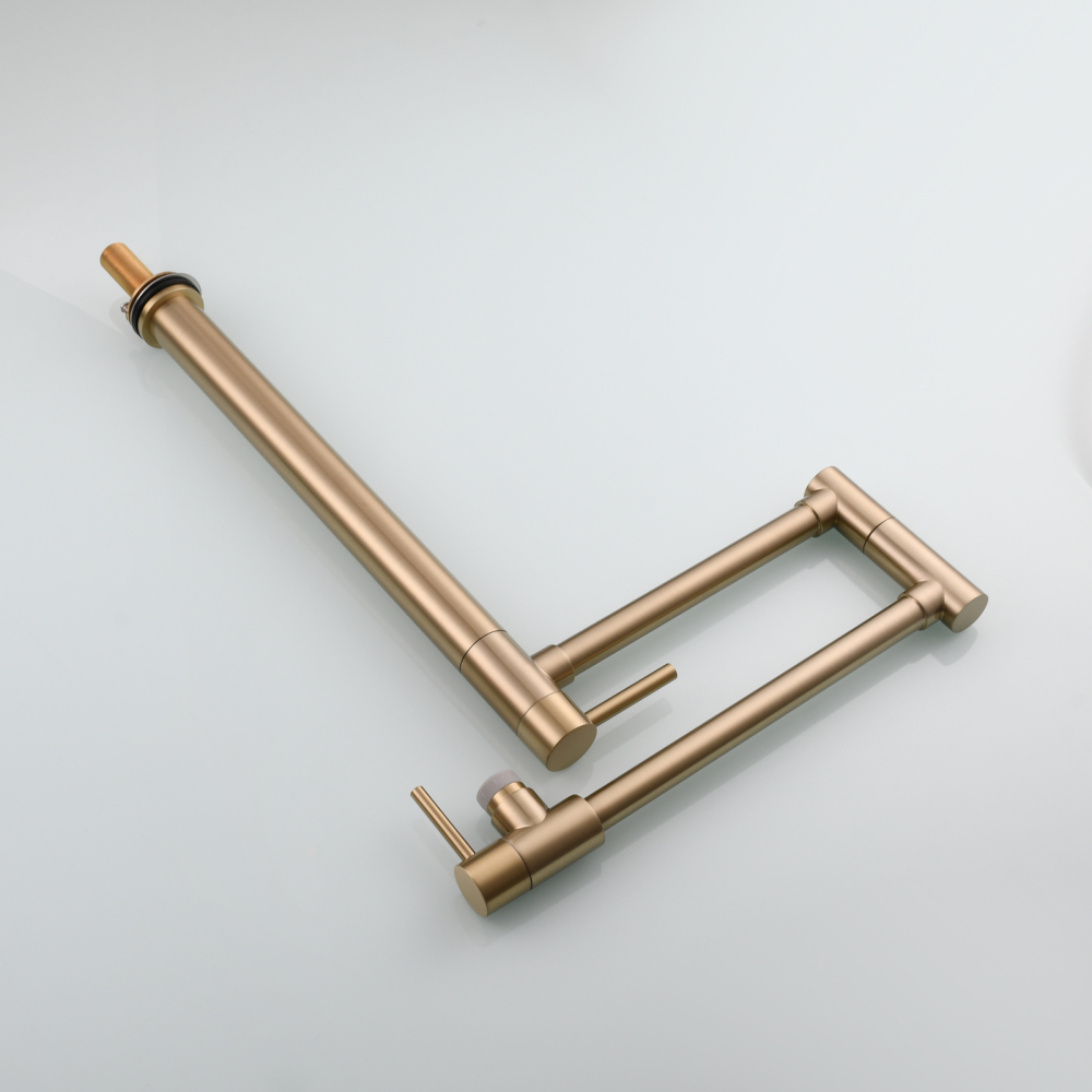 Tecmolog Brass Folding Faucet Single Cold Kitchen Tap with Double Joint Swing Arms