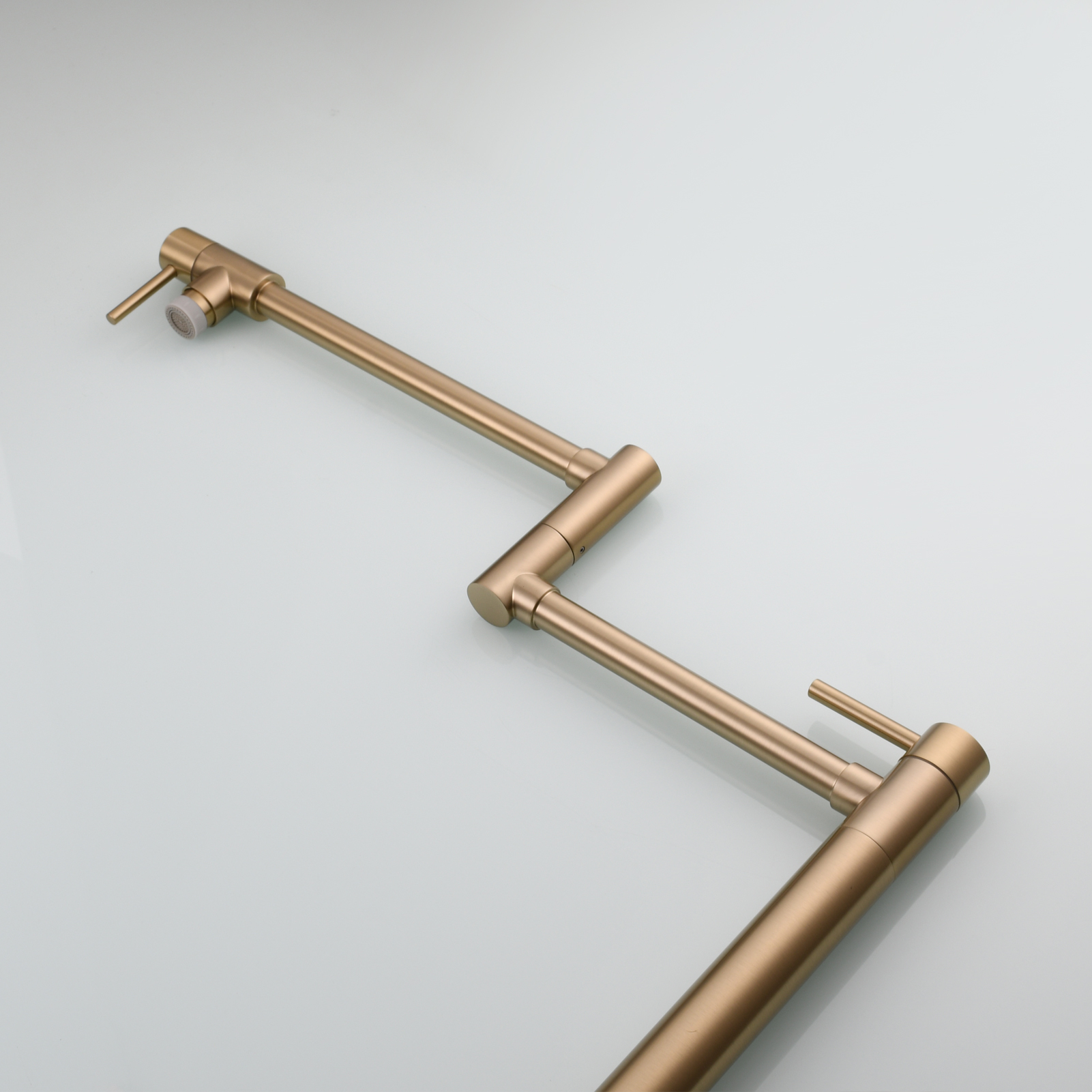 Tecmolog Brass Folding Faucet Single Cold Kitchen Tap with Double Joint Swing Arms