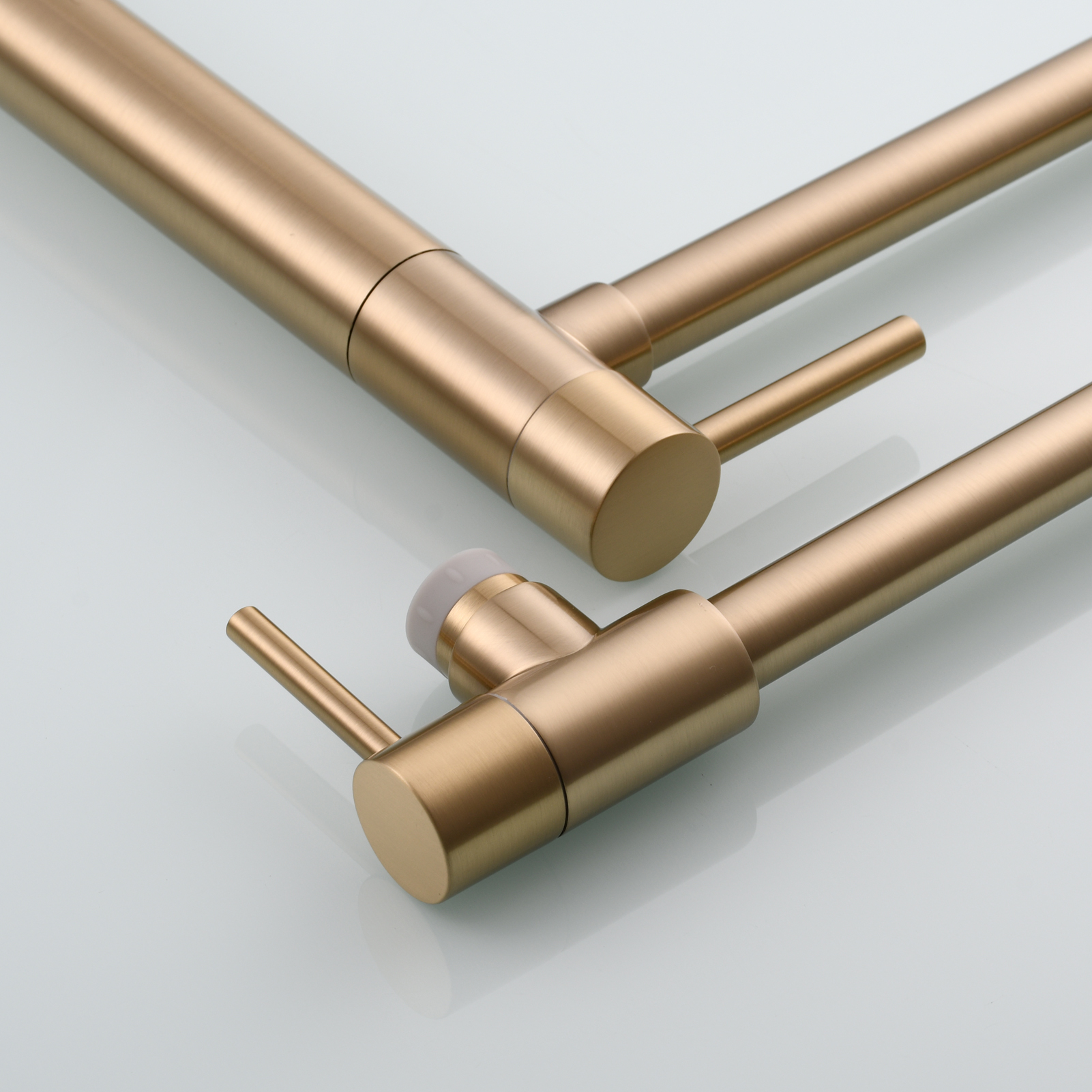 Tecmolog Brass Folding Faucet Single Cold Kitchen Tap with Double Joint Swing Arms