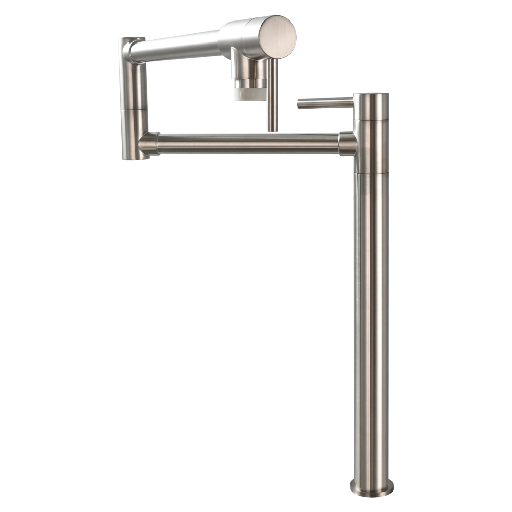 Tecmolog Brass Folding Faucet Single Cold Kitchen Tap with Double Joint Swing Arms