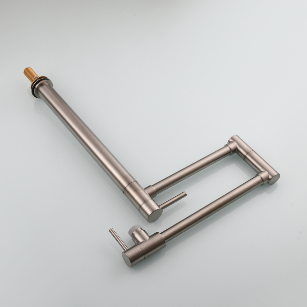 Tecmolog Brass Folding Faucet Single Cold Kitchen Tap with Double Joint Swing Arms