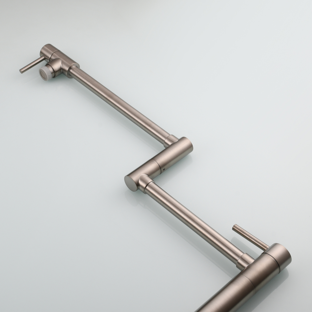 Tecmolog Brass Folding Faucet Single Cold Kitchen Tap with Double Joint Swing Arms