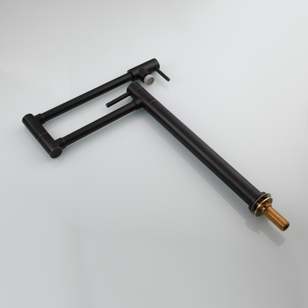 Tecmolog Brass Folding Faucet Single Cold Kitchen Tap with Double Joint Swing Arms