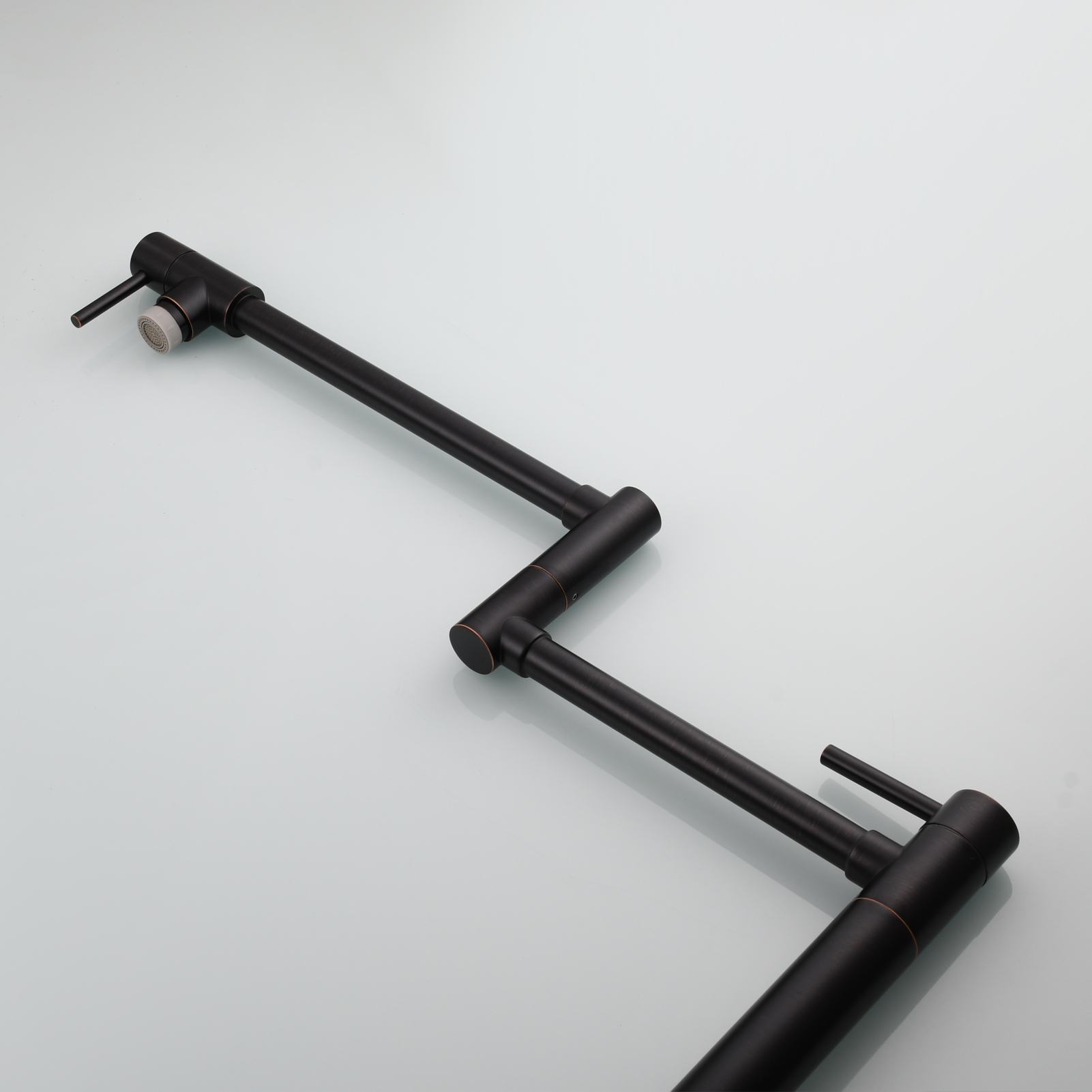 Tecmolog Brass Folding Faucet Single Cold Kitchen Tap with Double Joint Swing Arms