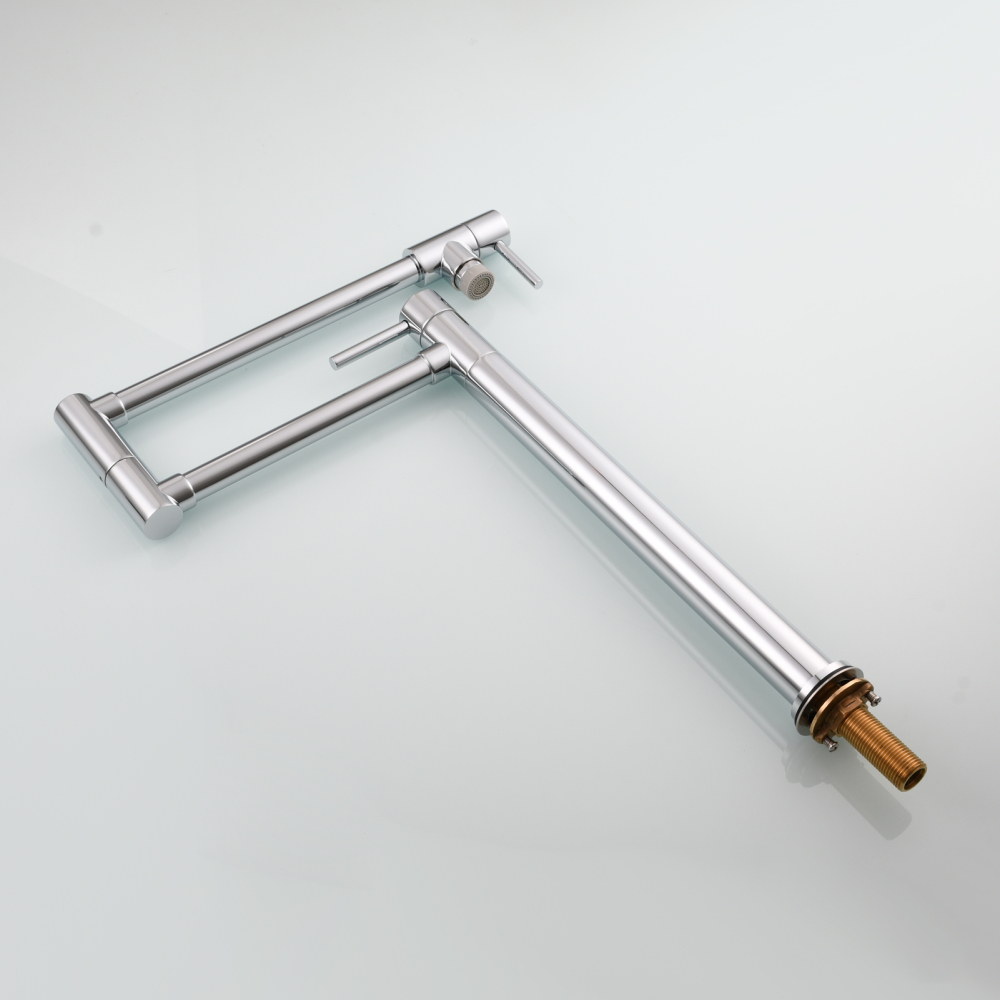 Tecmolog Brass Folding Faucet Single Cold Kitchen Tap with Double Joint Swing Arms
