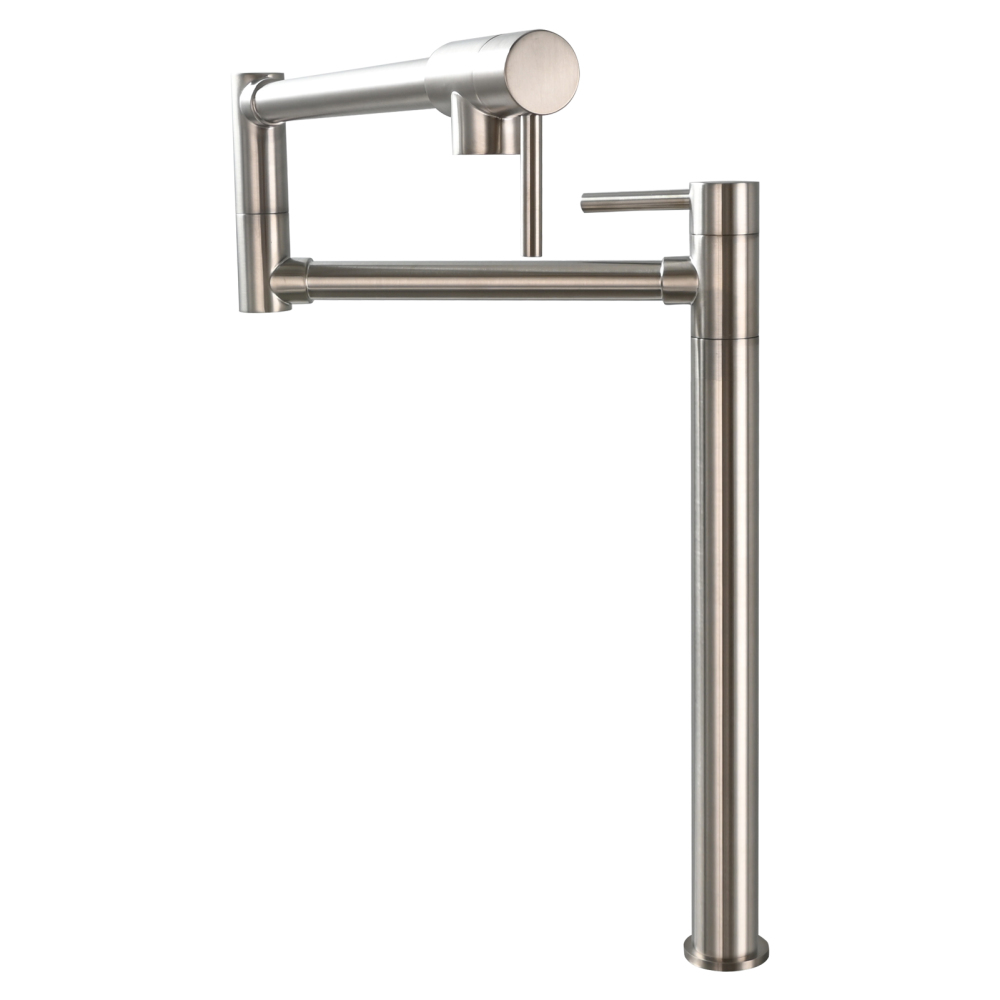 Tecmolog Brass Folding Faucet Single Cold Kitchen Tap with Double Joint Swing Arms