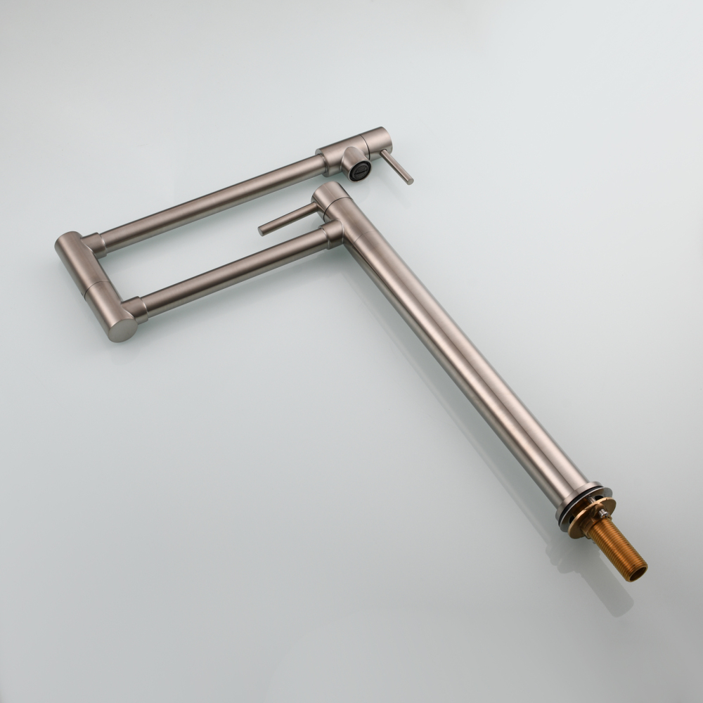 Tecmolog Brass Folding Faucet Single Cold Kitchen Tap with Double Joint Swing Arms