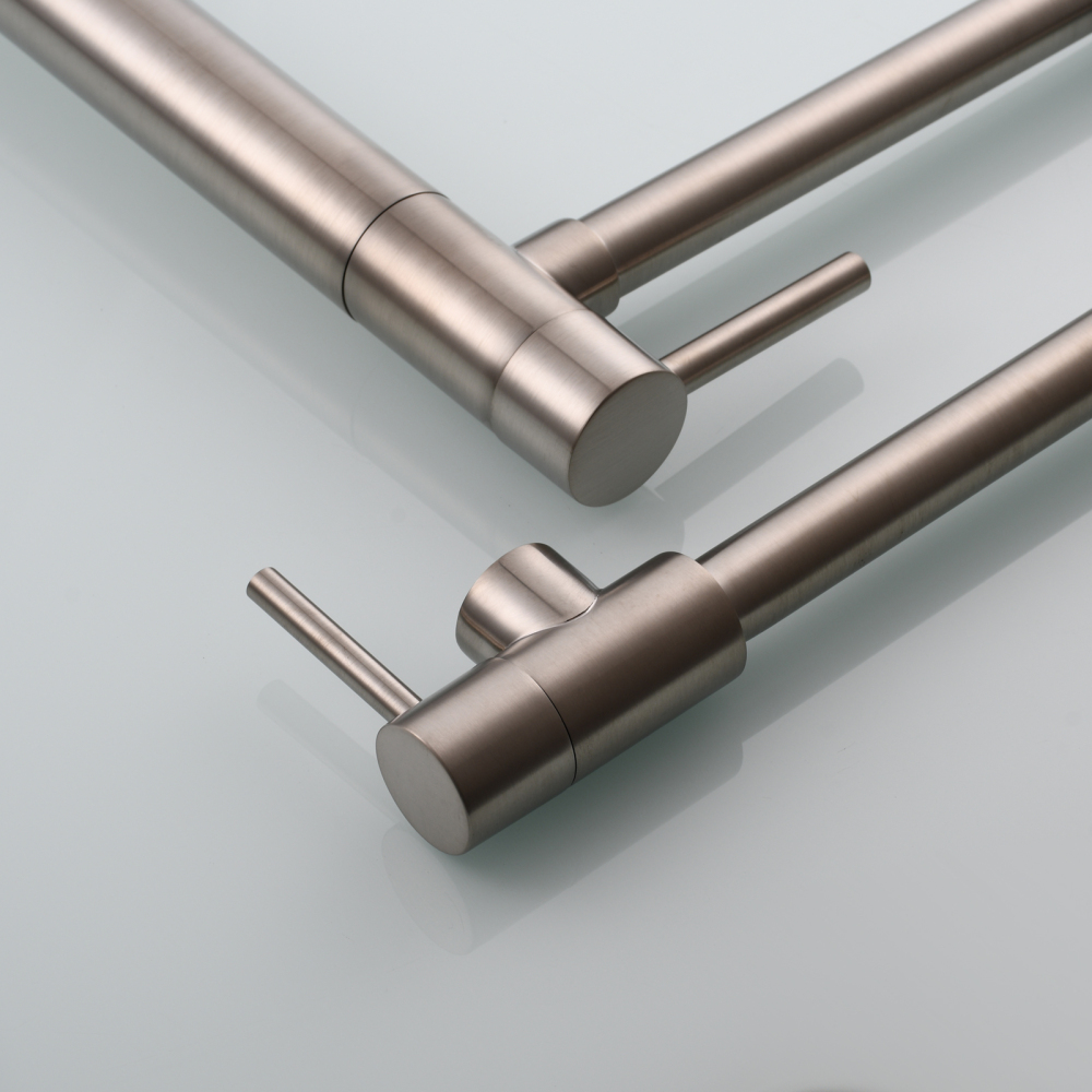 Tecmolog Brass Folding Faucet Single Cold Kitchen Tap with Double Joint Swing Arms