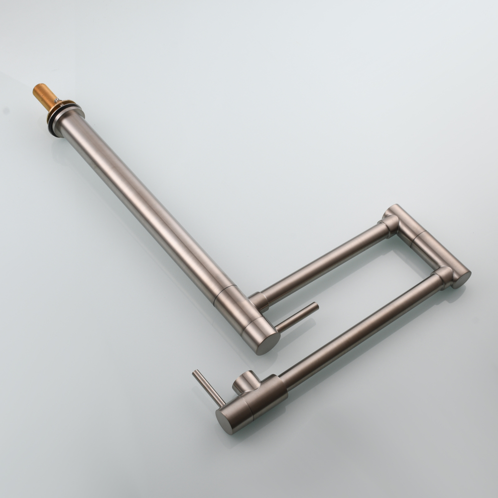 Tecmolog Brass Folding Faucet Single Cold Kitchen Tap with Double Joint Swing Arms