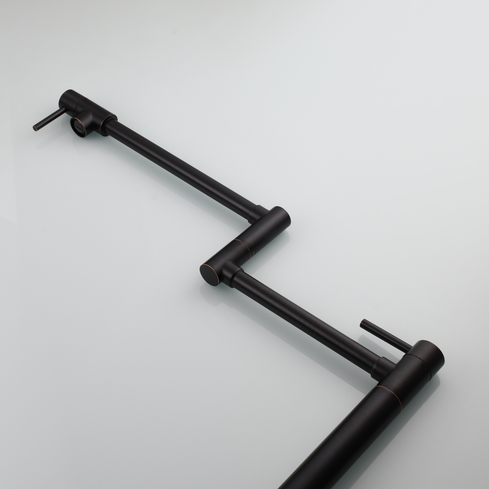Tecmolog Brass Folding Faucet Single Cold Kitchen Tap with Double Joint Swing Arms