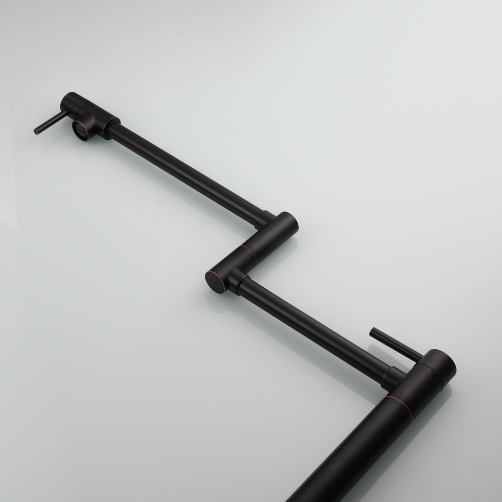 Tecmolog Brass Folding Faucet Single Cold Kitchen Tap with Double Joint Swing Arms