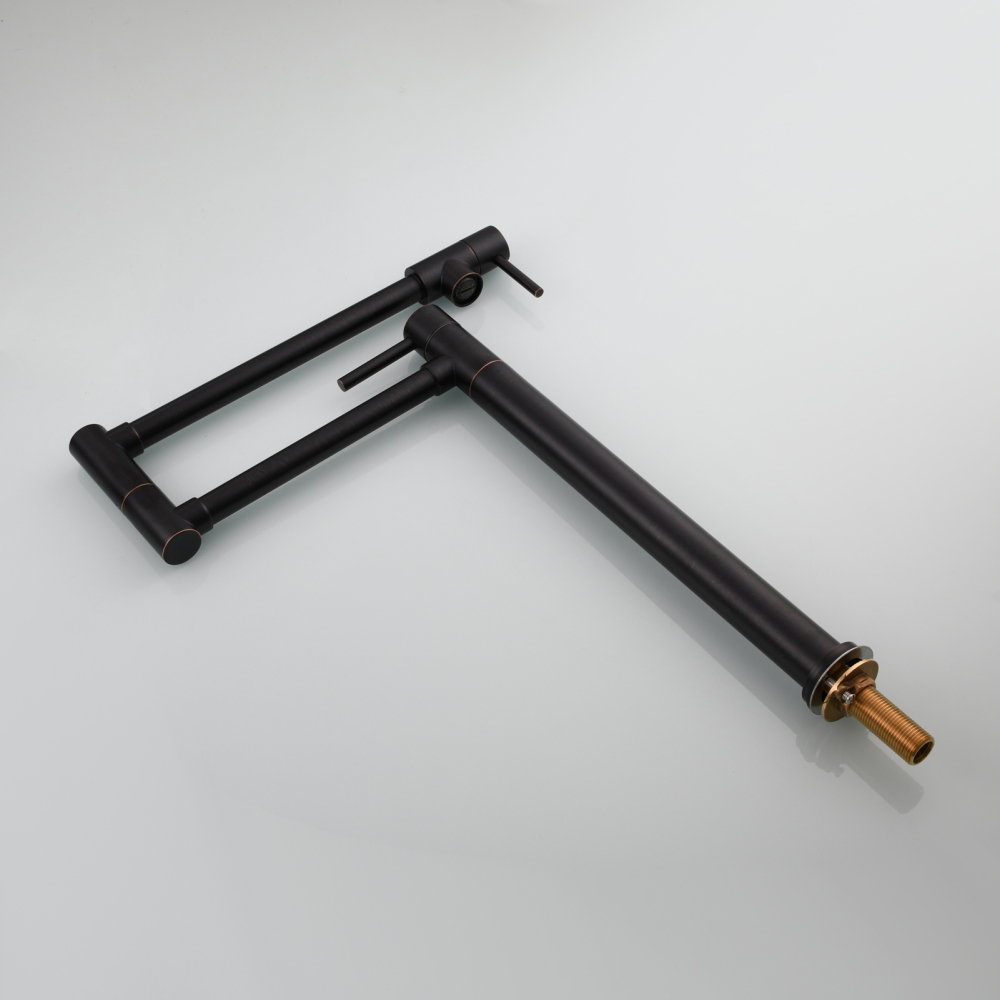 Tecmolog Brass Folding Faucet Single Cold Kitchen Tap with Double Joint Swing Arms