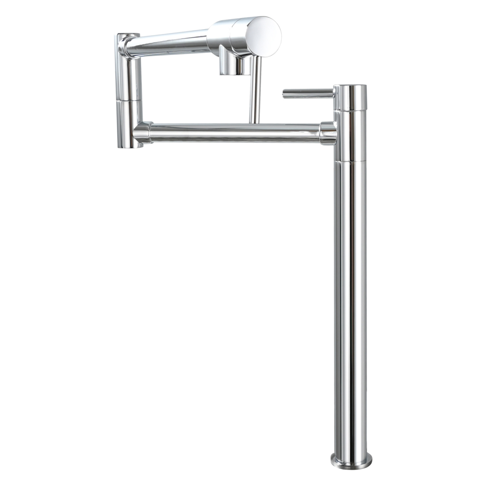 Tecmolog Brass Folding Faucet Single Cold Kitchen Tap with Double Joint Swing Arms