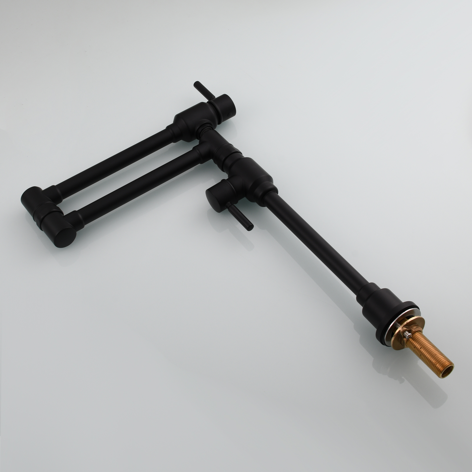 Tecmolog Brass Folding Deck Mount Pot Faucets Over Stove,Single Cold Kitchen Tap with Double Joint Swing Arms