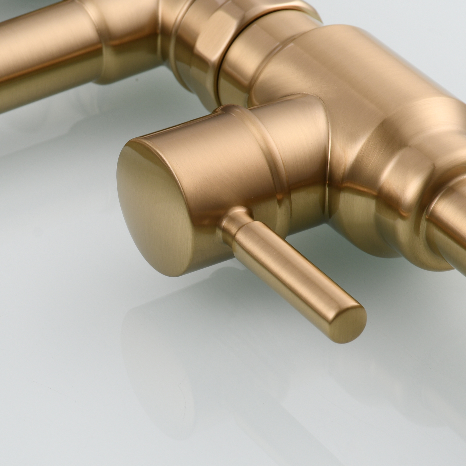 Tecmolog Brass Folding Deck Mount Pot Faucets Over Stove,Single Cold Kitchen Tap with Double Joint Swing Arms