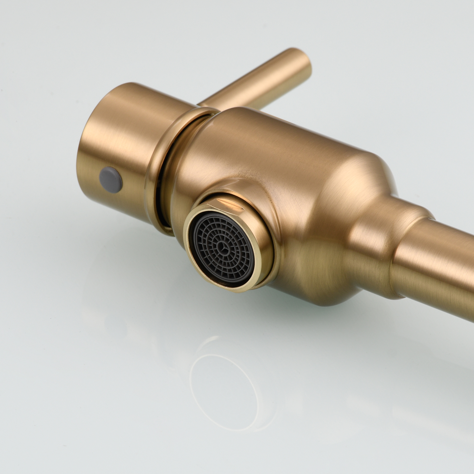 Tecmolog Brass Folding Deck Mount Pot Faucets Over Stove,Single Cold Kitchen Tap with Double Joint Swing Arms