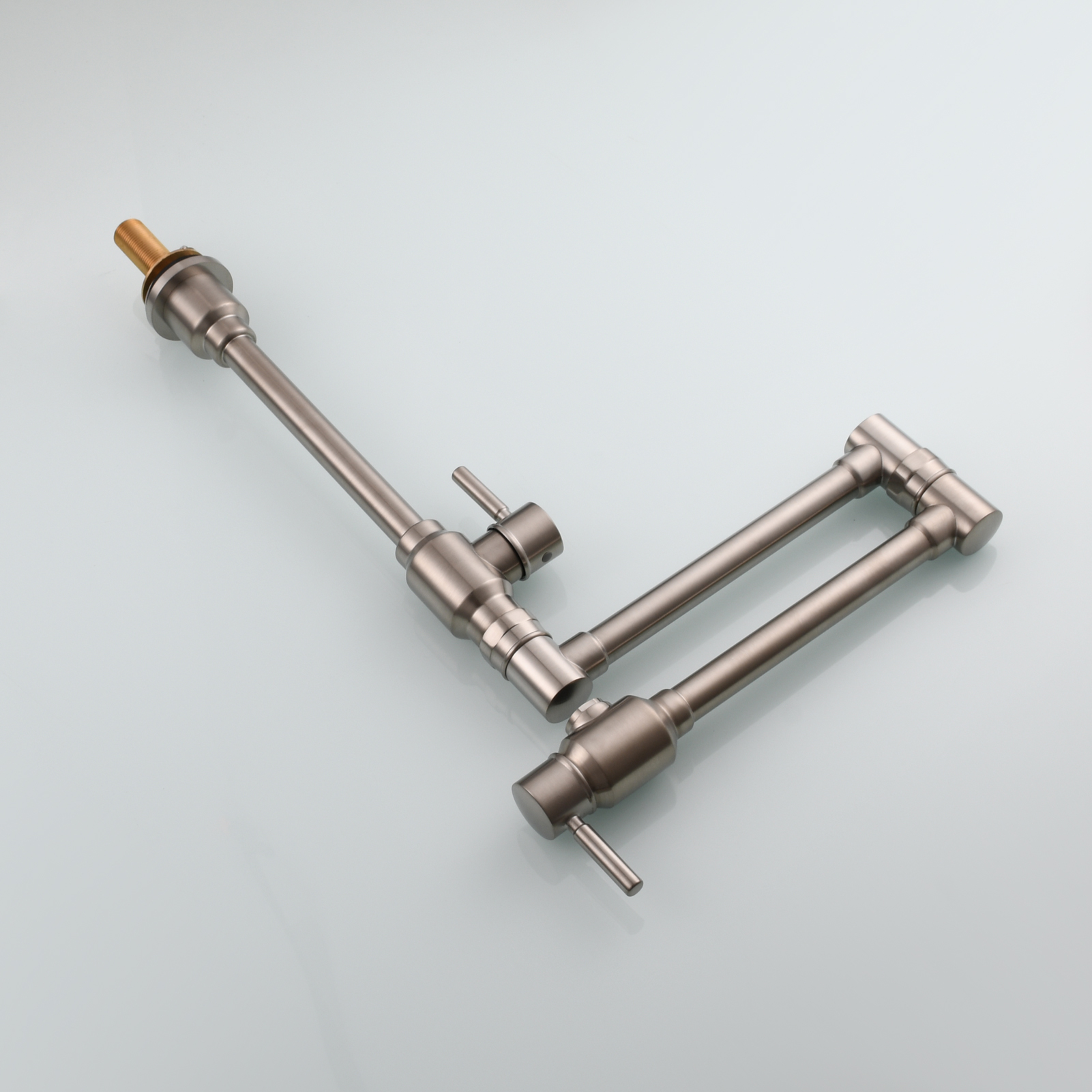 Tecmolog Brass Folding Deck Mount Pot Faucets Over Stove,Single Cold Kitchen Tap with Double Joint Swing Arms
