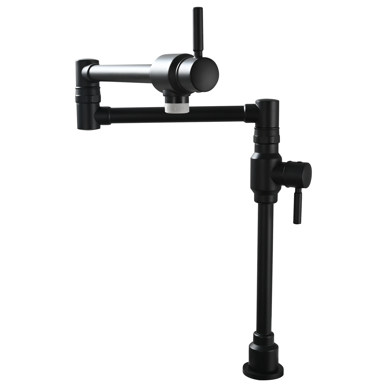 Tecmolog Brass Folding Deck Mount Pot Faucets Over Stove,Single Cold Kitchen Tap with Double Joint Swing Arms