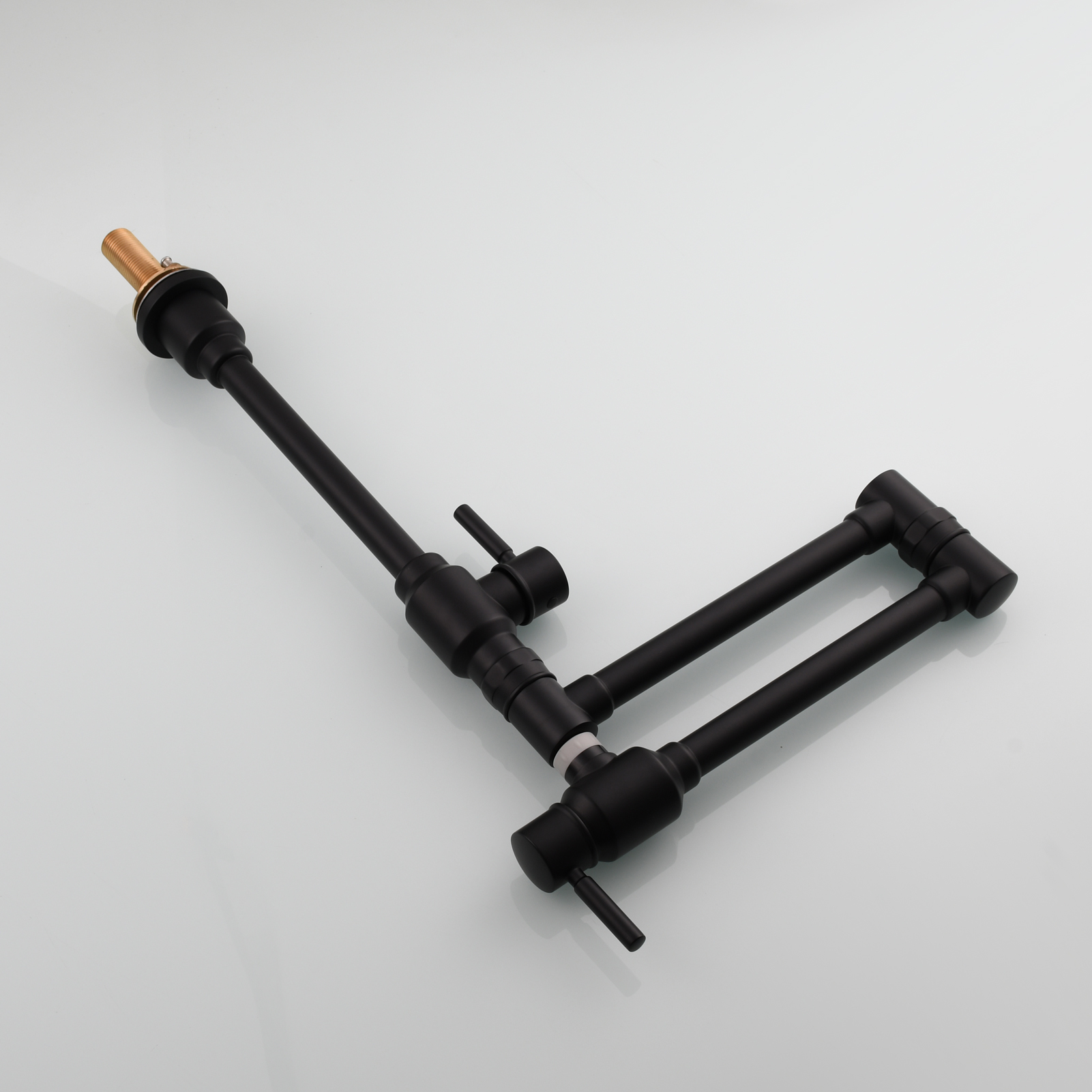 Tecmolog Brass Folding Deck Mount Pot Faucets Over Stove,Single Cold Kitchen Tap with Double Joint Swing Arms