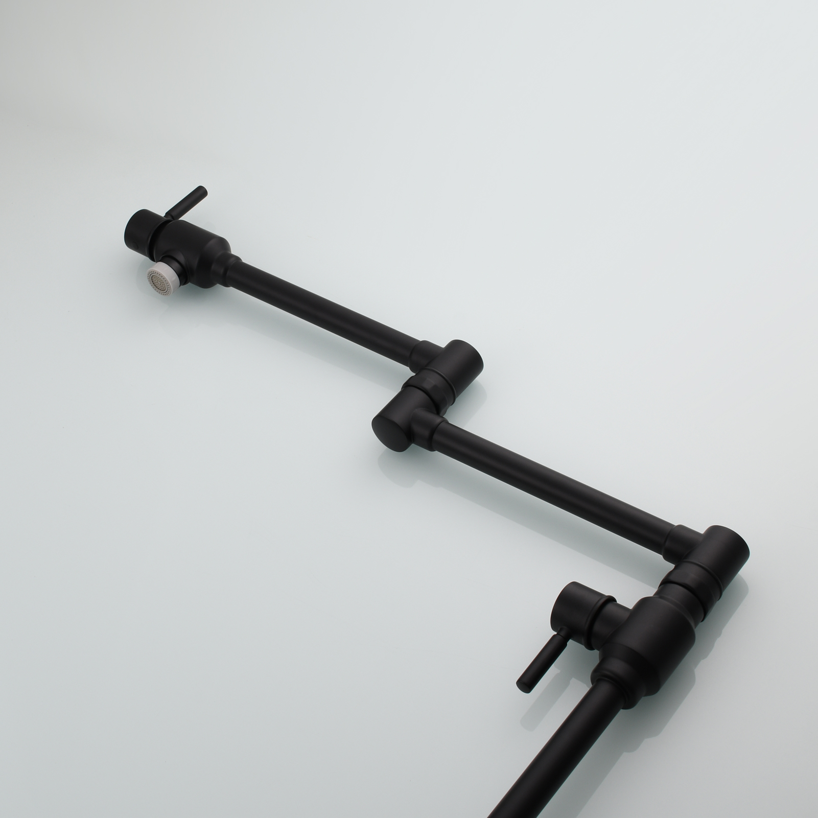 Tecmolog Brass Folding Deck Mount Pot Faucets Over Stove,Single Cold Kitchen Tap with Double Joint Swing Arms