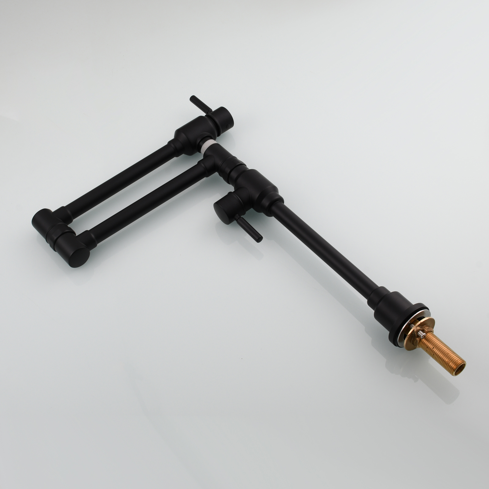 Tecmolog Brass Folding Deck Mount Pot Faucets Over Stove,Single Cold Kitchen Tap with Double Joint Swing Arms