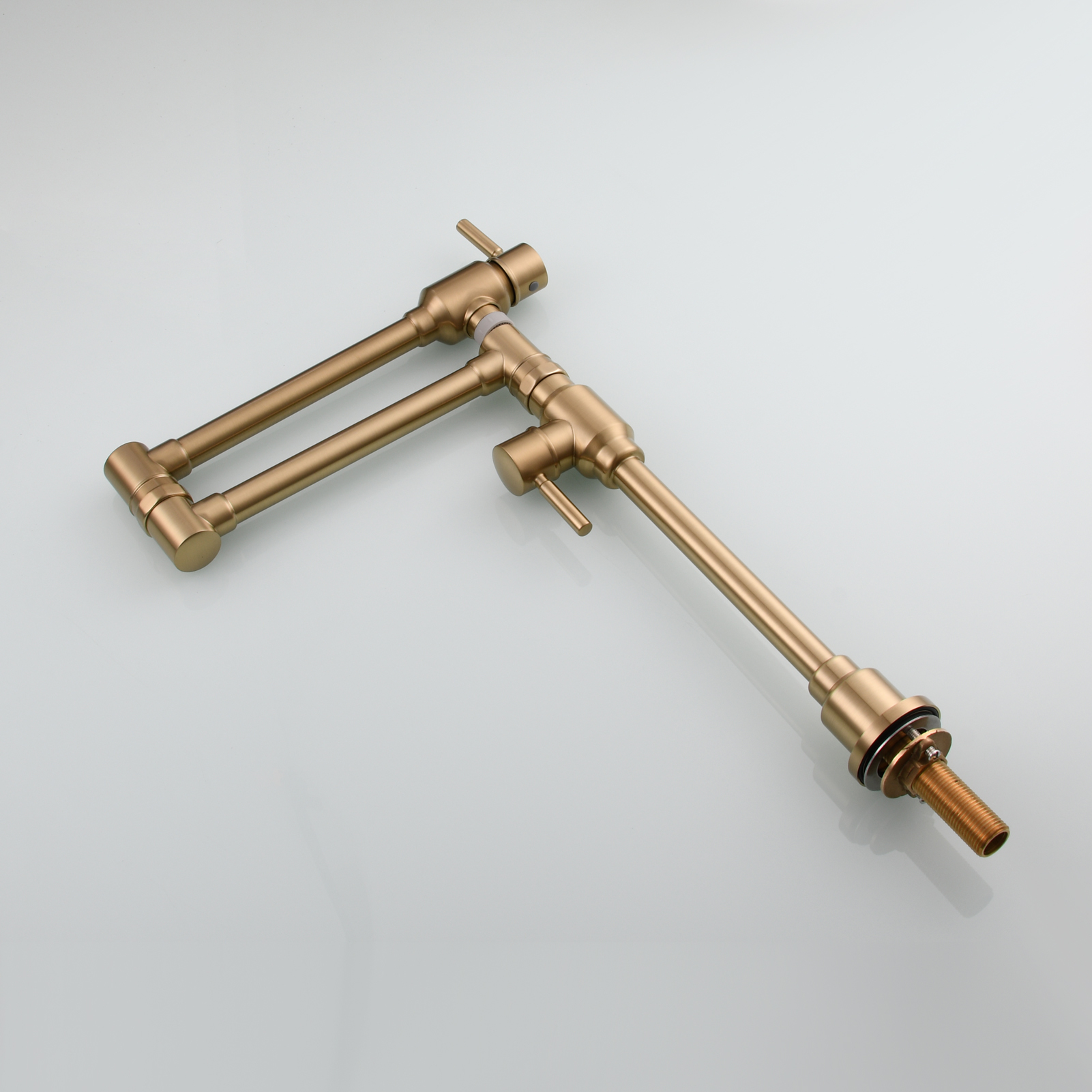 Tecmolog Brass Folding Deck Mount Pot Faucets Over Stove,Single Cold Kitchen Tap with Double Joint Swing Arms