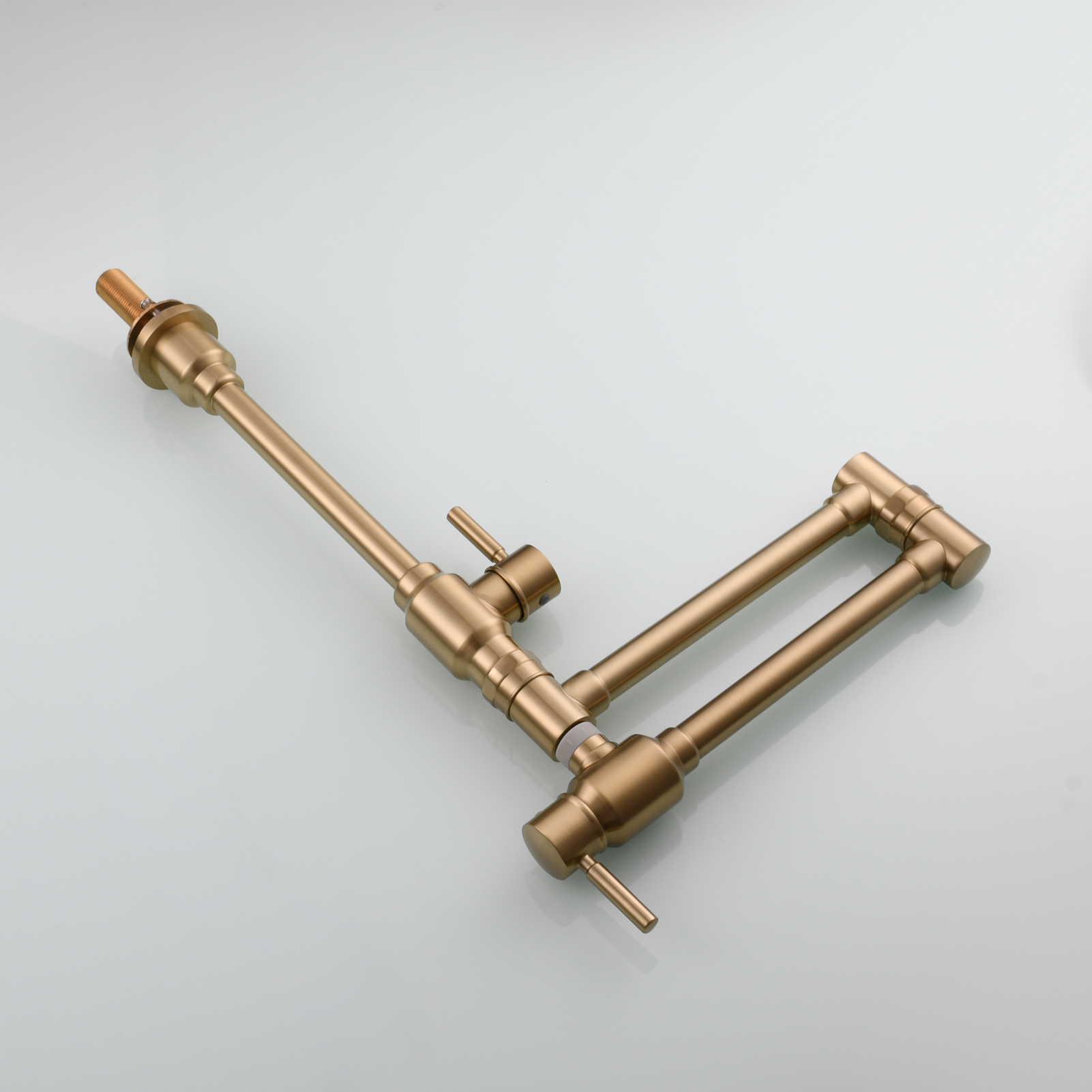 Tecmolog Brass Folding Deck Mount Pot Faucets Over Stove,Single Cold Kitchen Tap with Double Joint Swing Arms