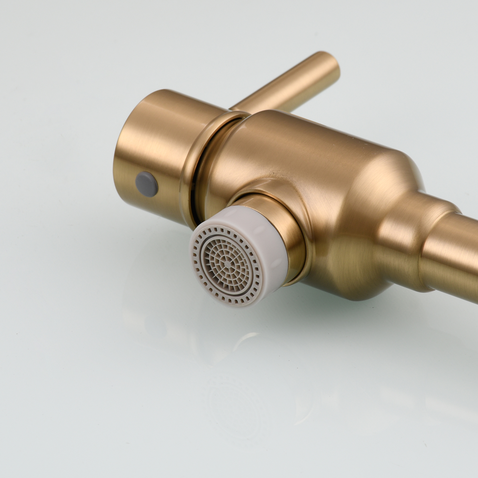 Tecmolog Brass Folding Deck Mount Pot Faucets Over Stove,Single Cold Kitchen Tap with Double Joint Swing Arms