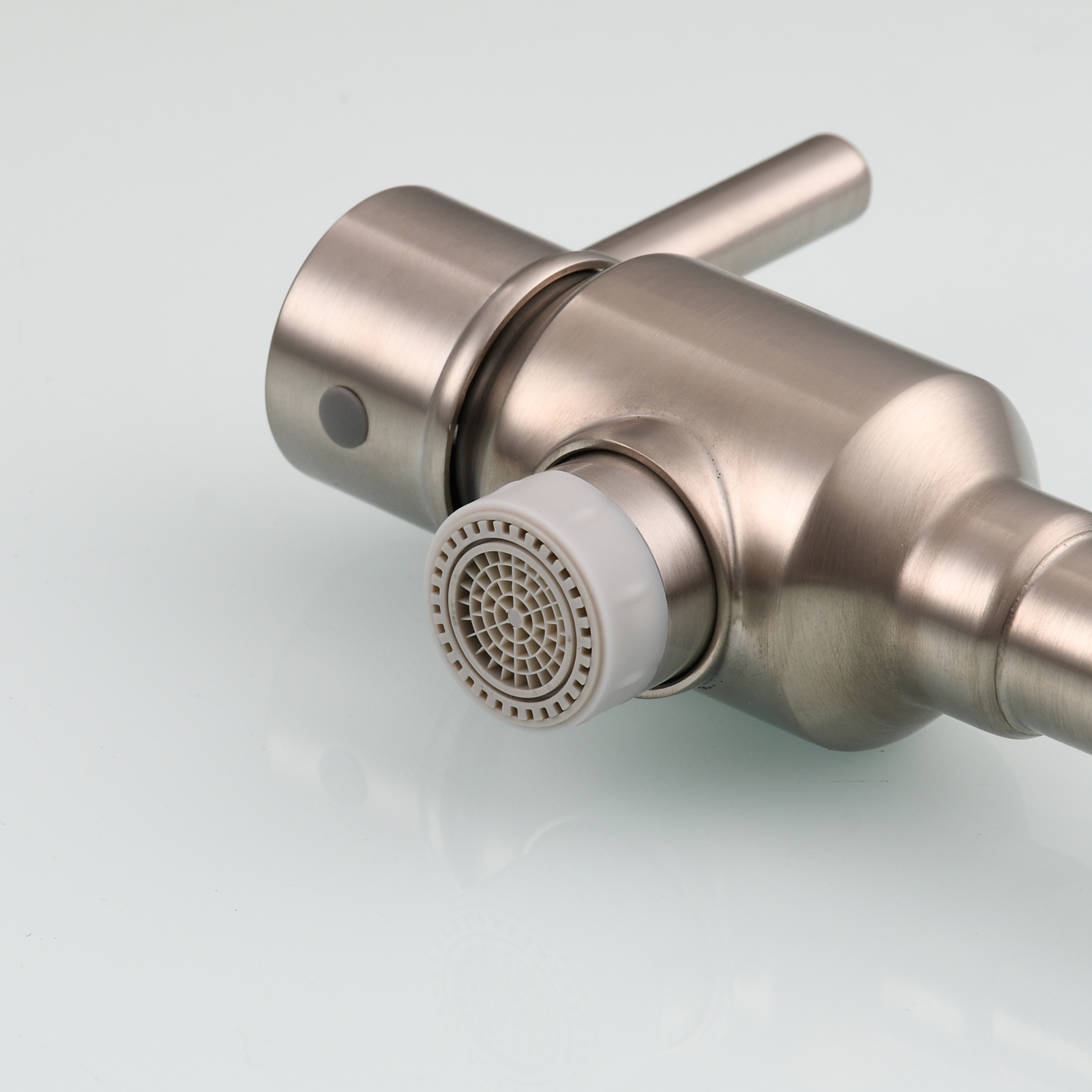 Tecmolog Brass Folding Deck Mount Pot Faucets Over Stove,Single Cold Kitchen Tap with Double Joint Swing Arms